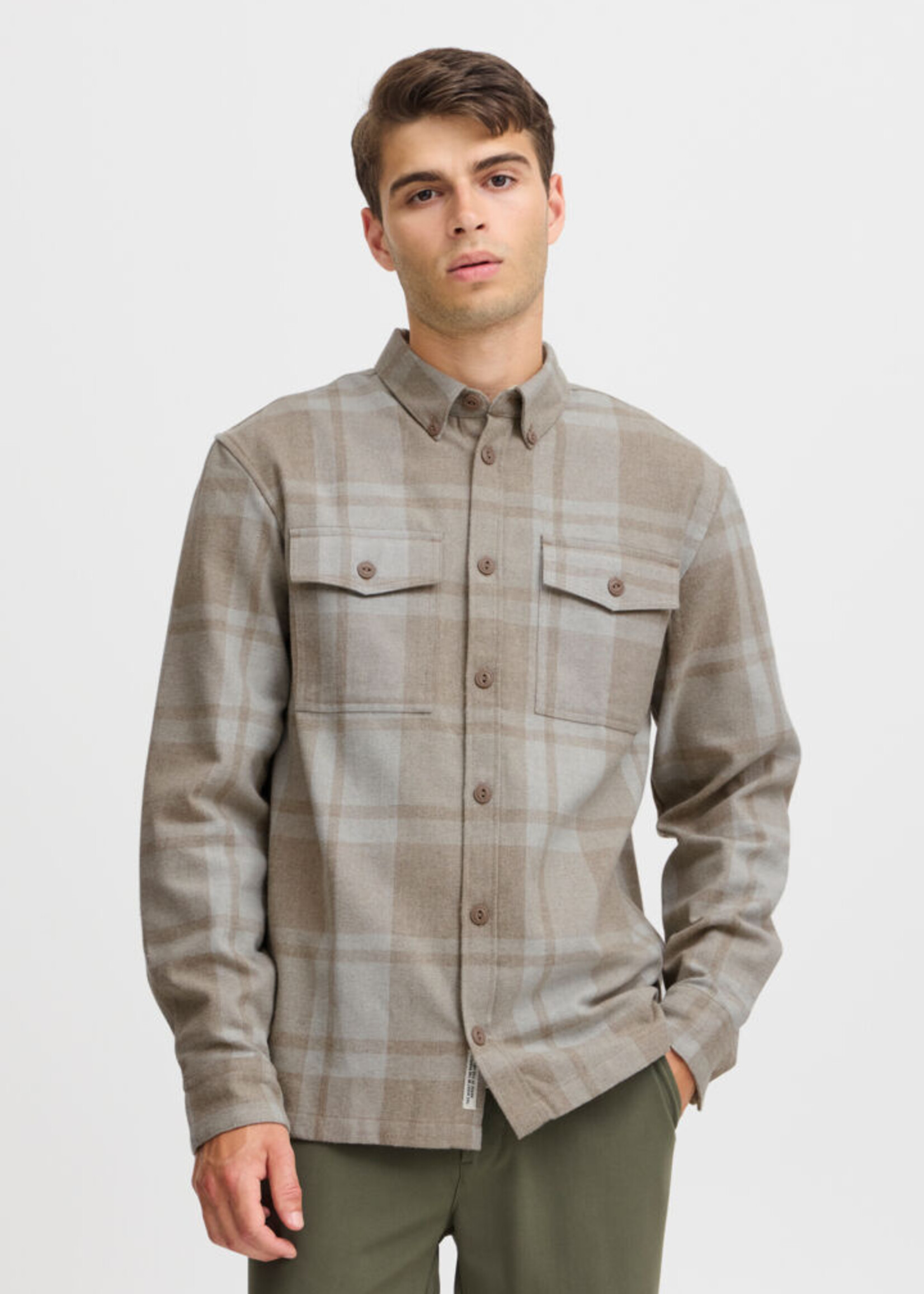 Casual Friday Casual Friday Surchemise À Carreaux Augusto LS - Mélange Vison Argenté