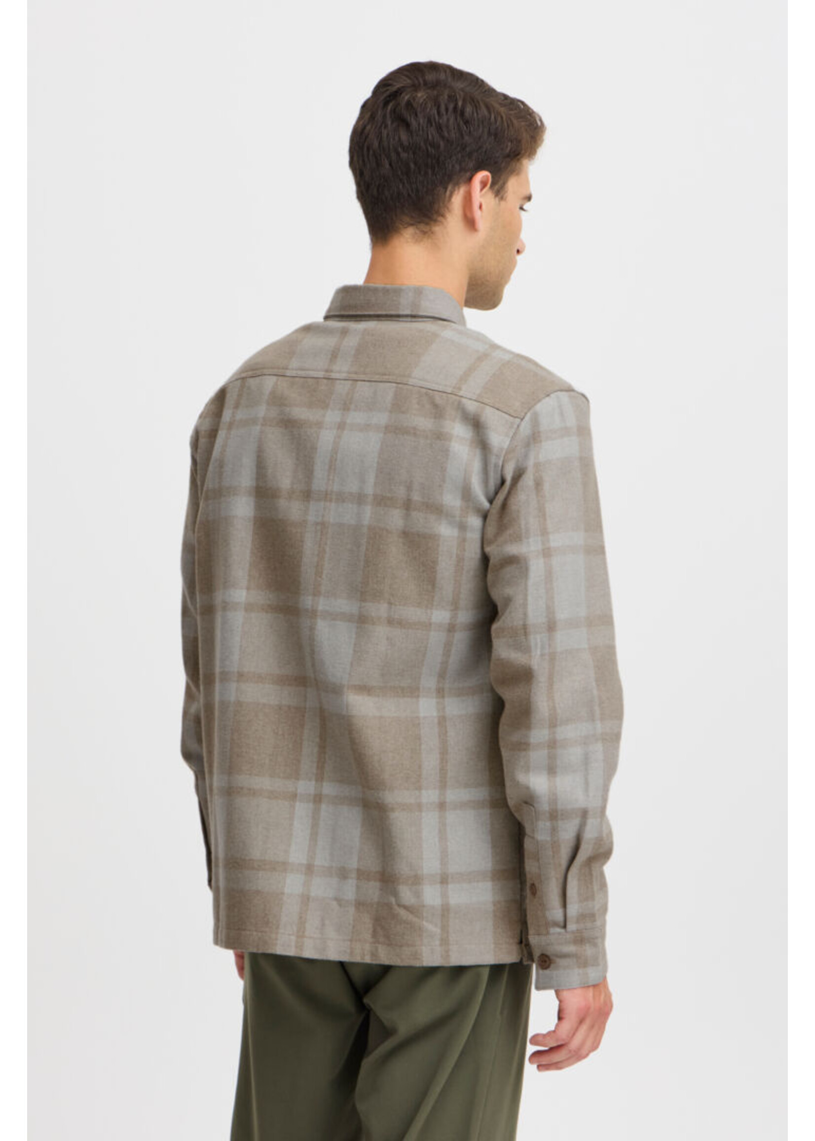 Casual Friday Casual Friday Augusto LS Chekered Overshirt - Silver Mink Melange