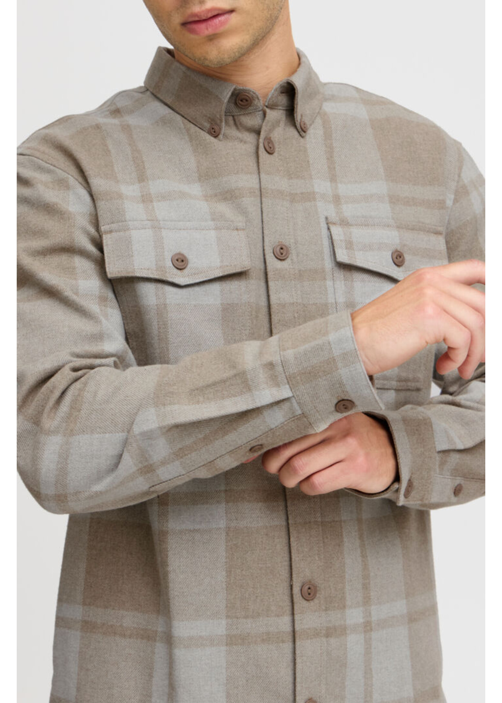 Casual Friday Casual Friday Surchemise À Carreaux Augusto LS - Mélange Vison Argenté