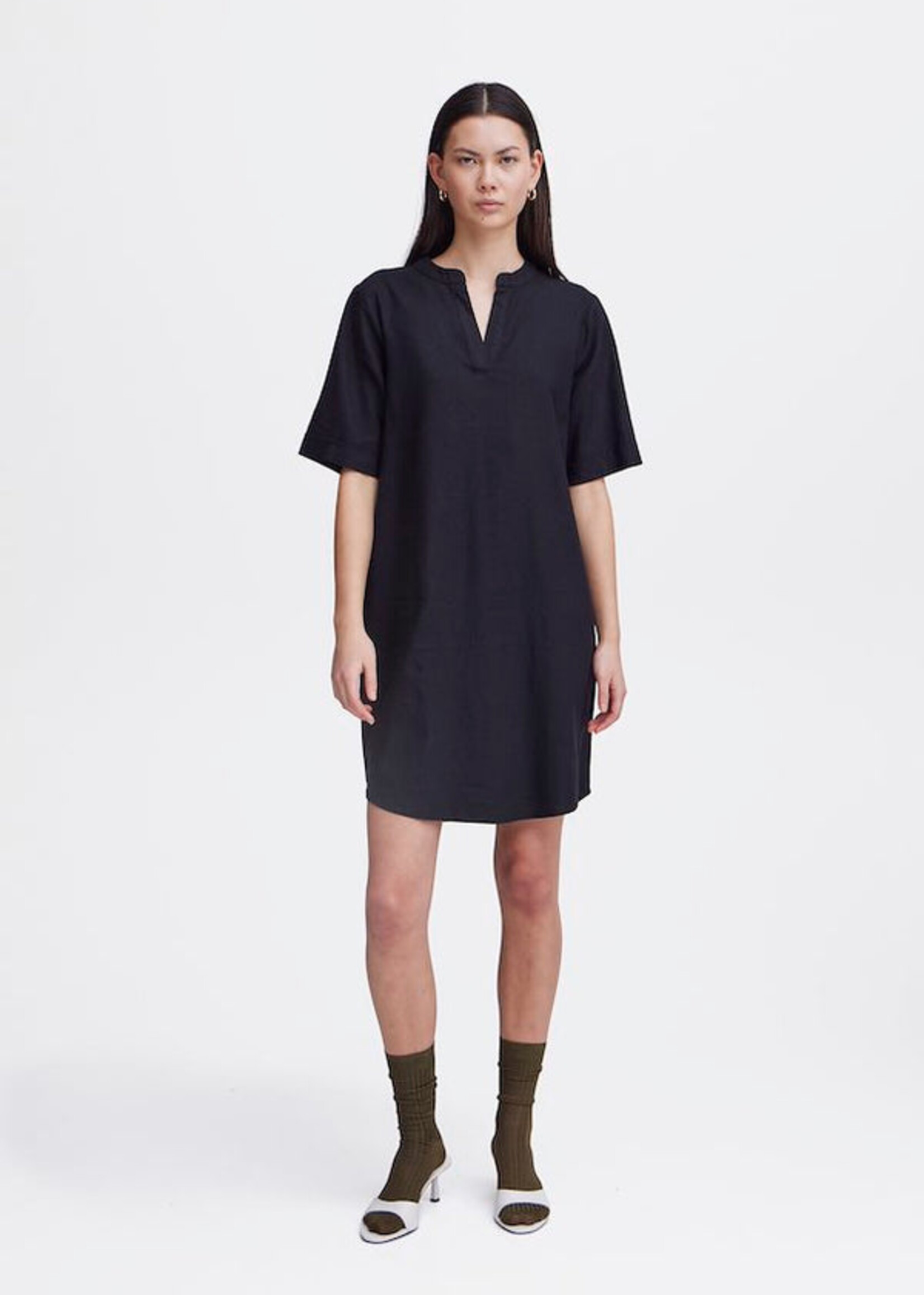 ICHI ICHI Robe IHLino - Mélange De Lin Noir