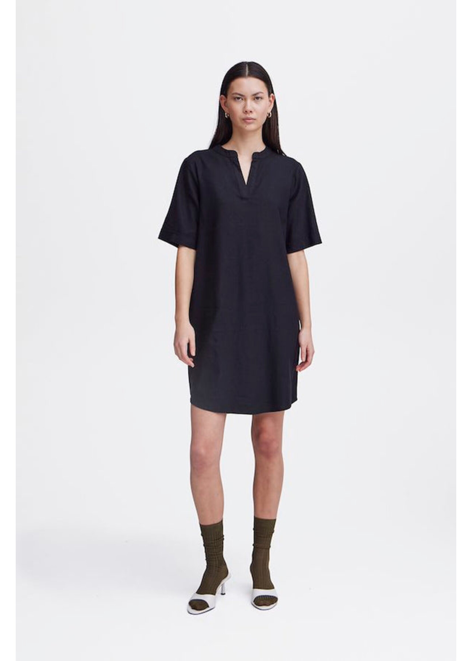 ICHI ICHI IHLino Dress - Linen Mix Black