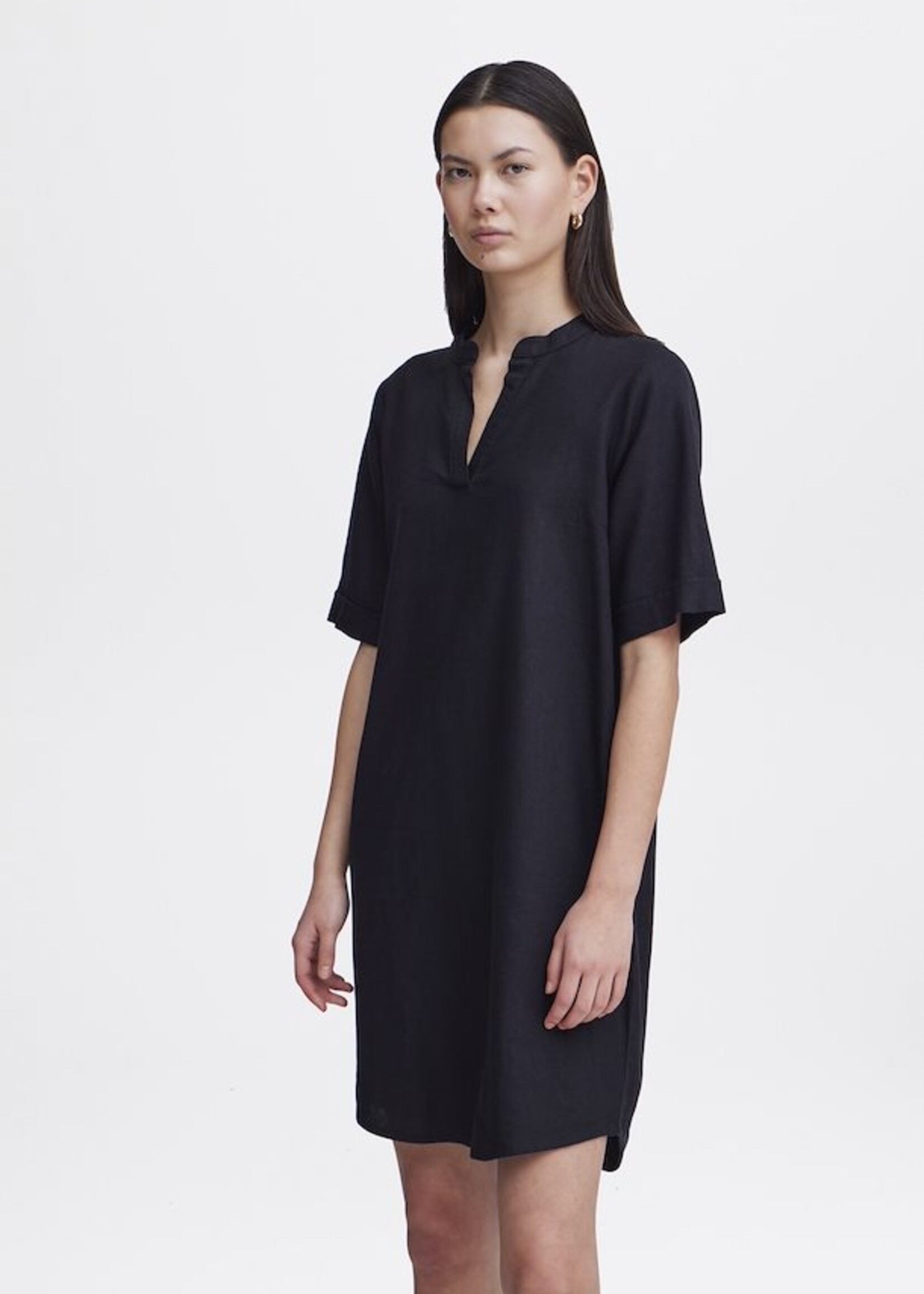 ICHI ICHI Robe IHLino - Mélange De Lin Noir