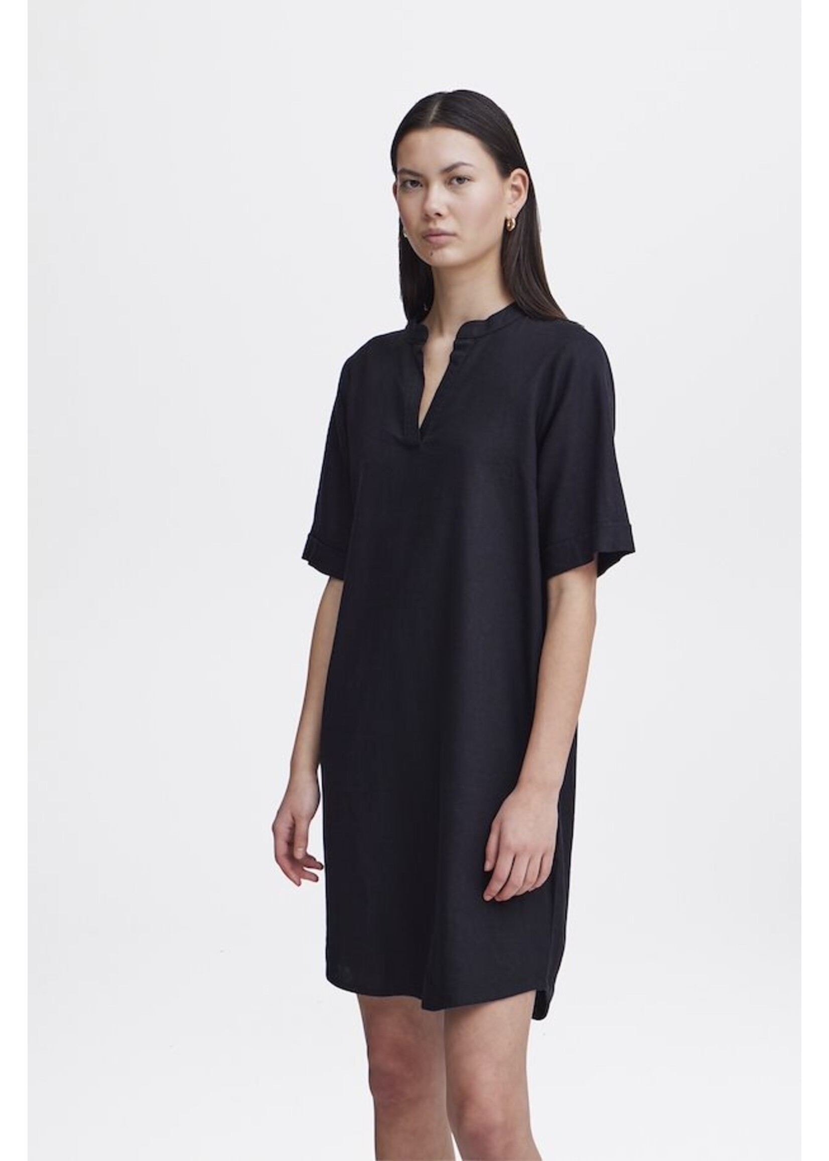 ICHI ICHI Robe IHLino - Mélange De Lin Noir