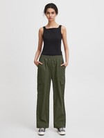 ICHI ICHI Woven Cargo Trouser Ixkecia - Dark Green