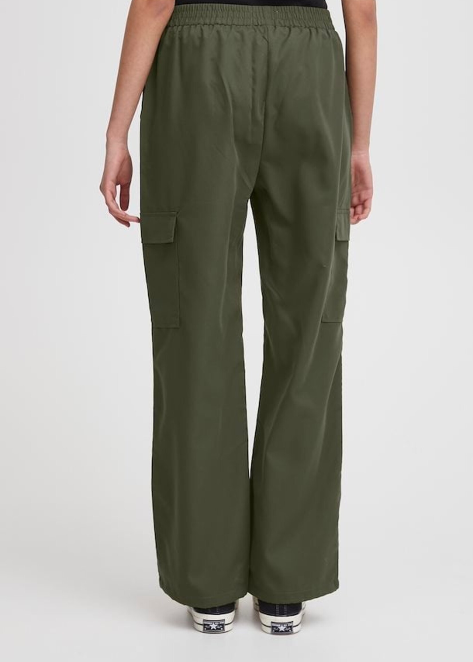 ICHI ICHI Pantalon Cargo Tissé Ixkecia - Vert Foncé