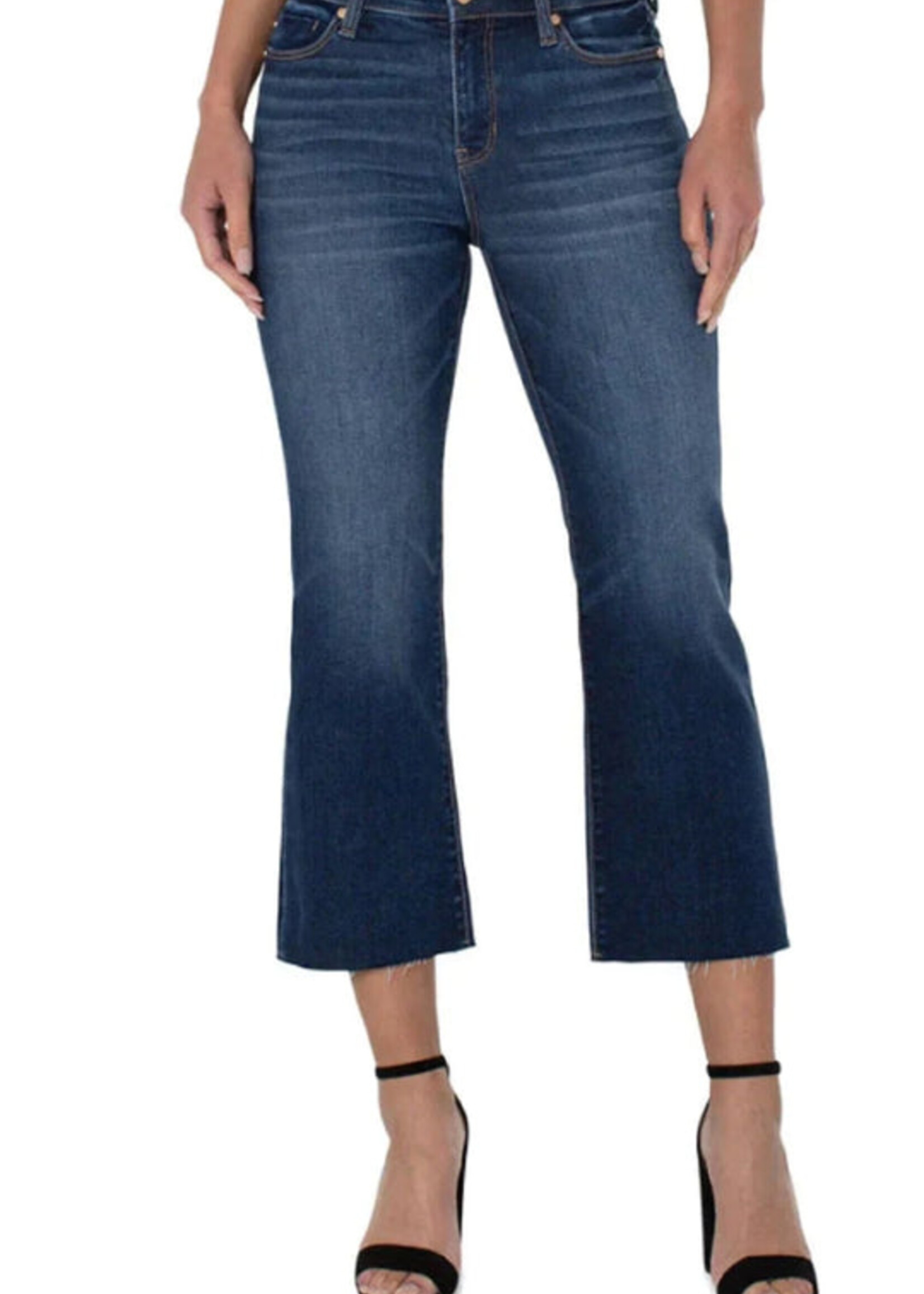 Liverpool Liverpool Hannah Cropped Flare W/ Cut Hem - Humphreys