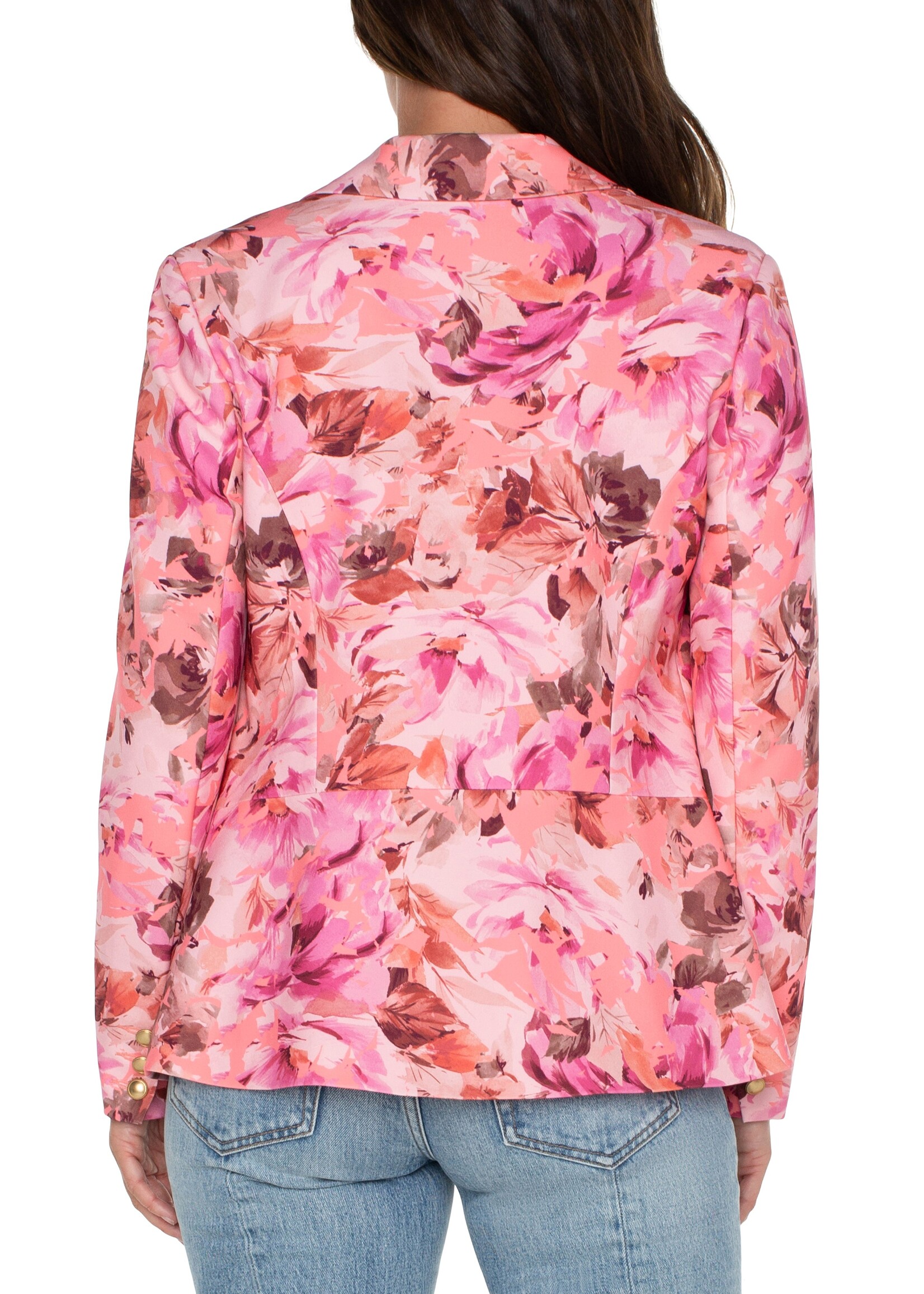 Liverpool Liverpool Notch Collar Blazer - Pink Punch Rose