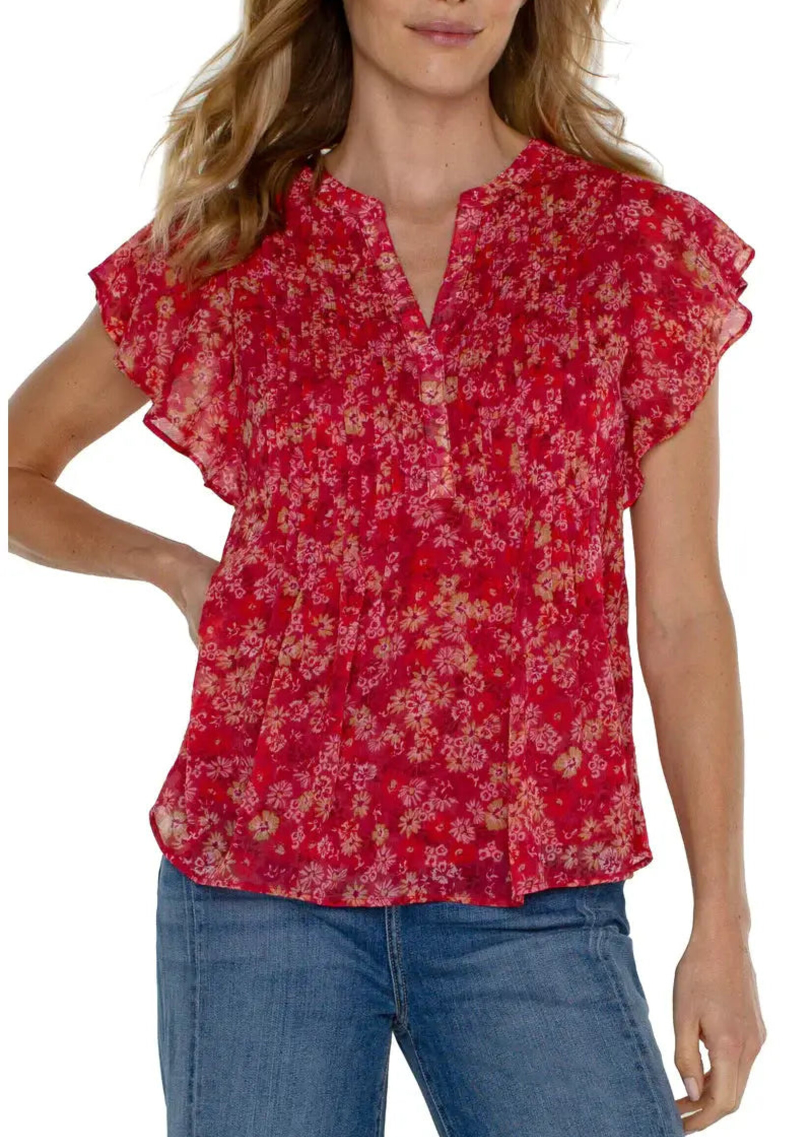 Liverpool Liverpool Chemise À Manches Flottantes - Berry Blossom