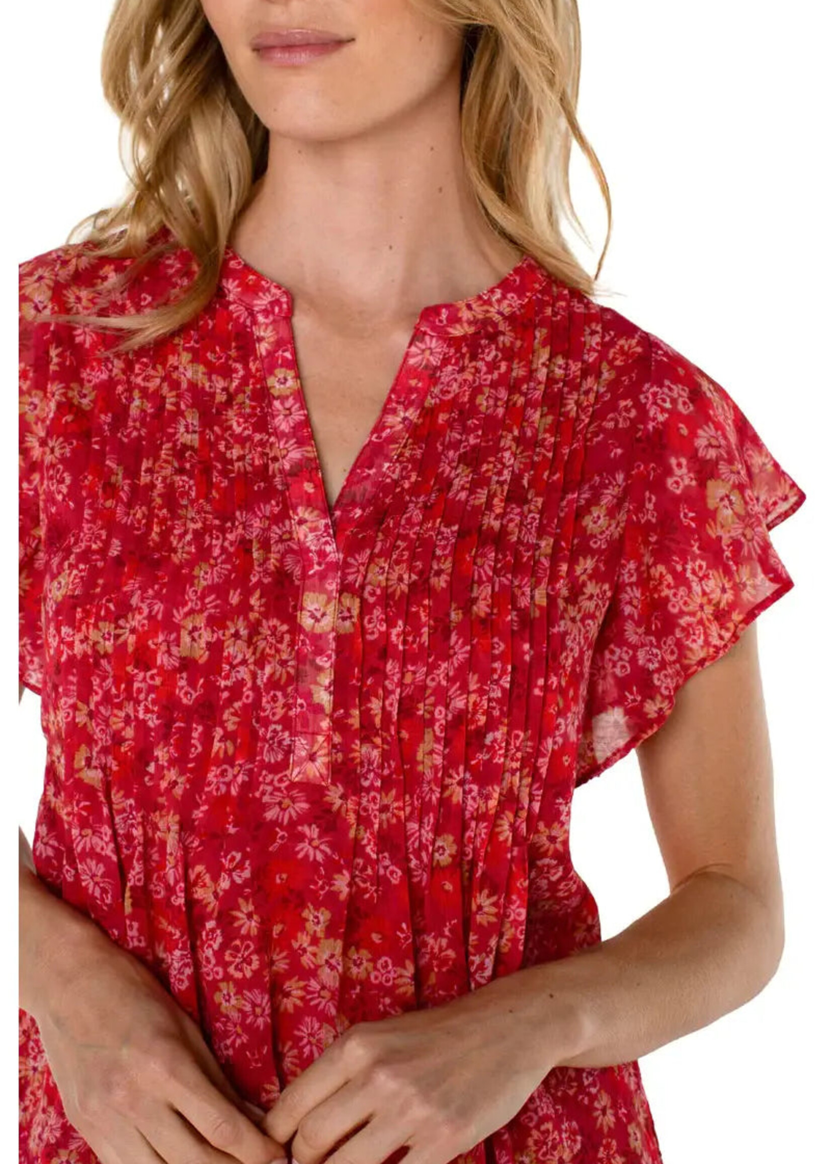 Liverpool Liverpool Chemise À Manches Flottantes - Berry Blossom