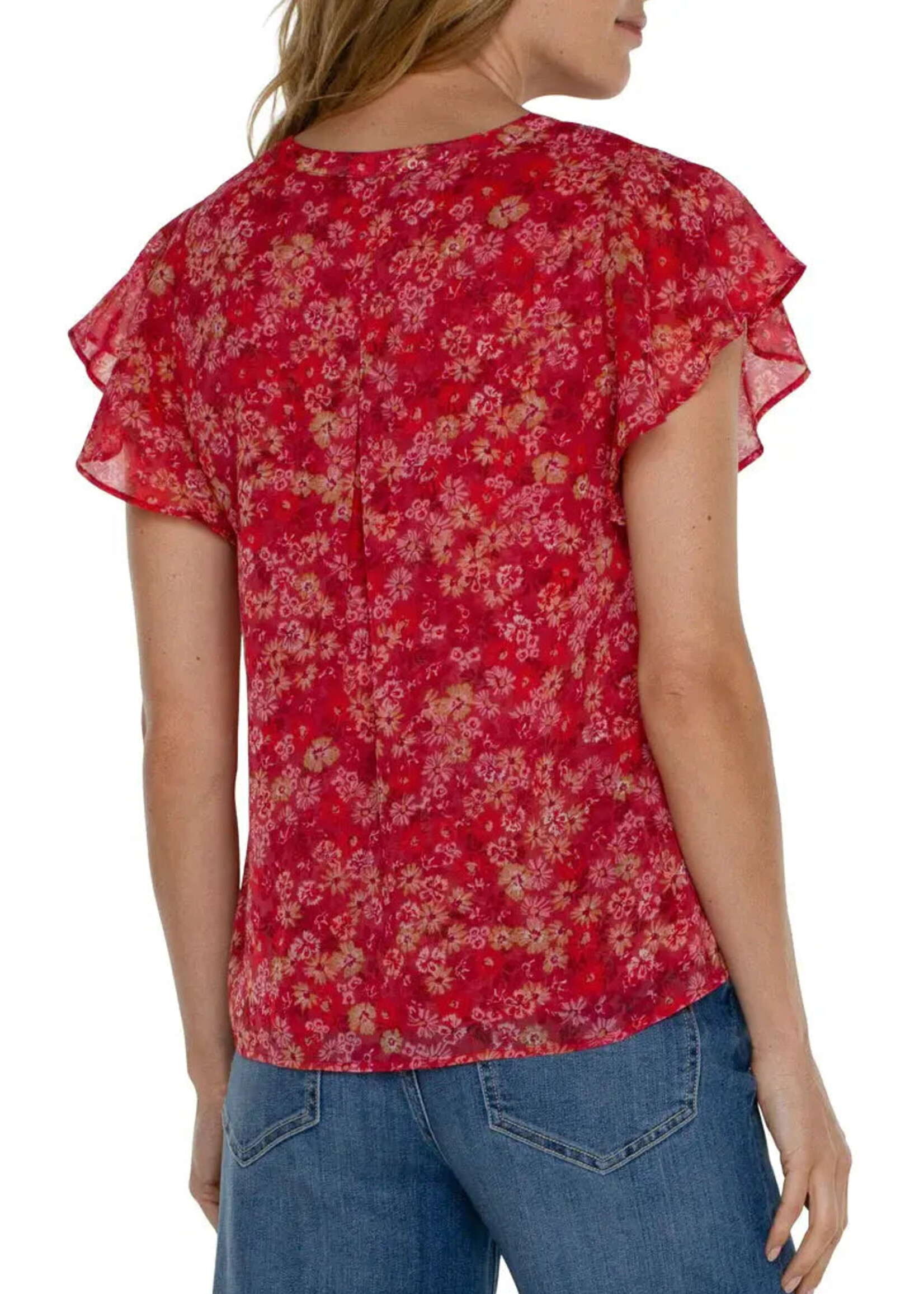 Liverpool Liverpool Chemise À Manches Flottantes - Berry Blossom