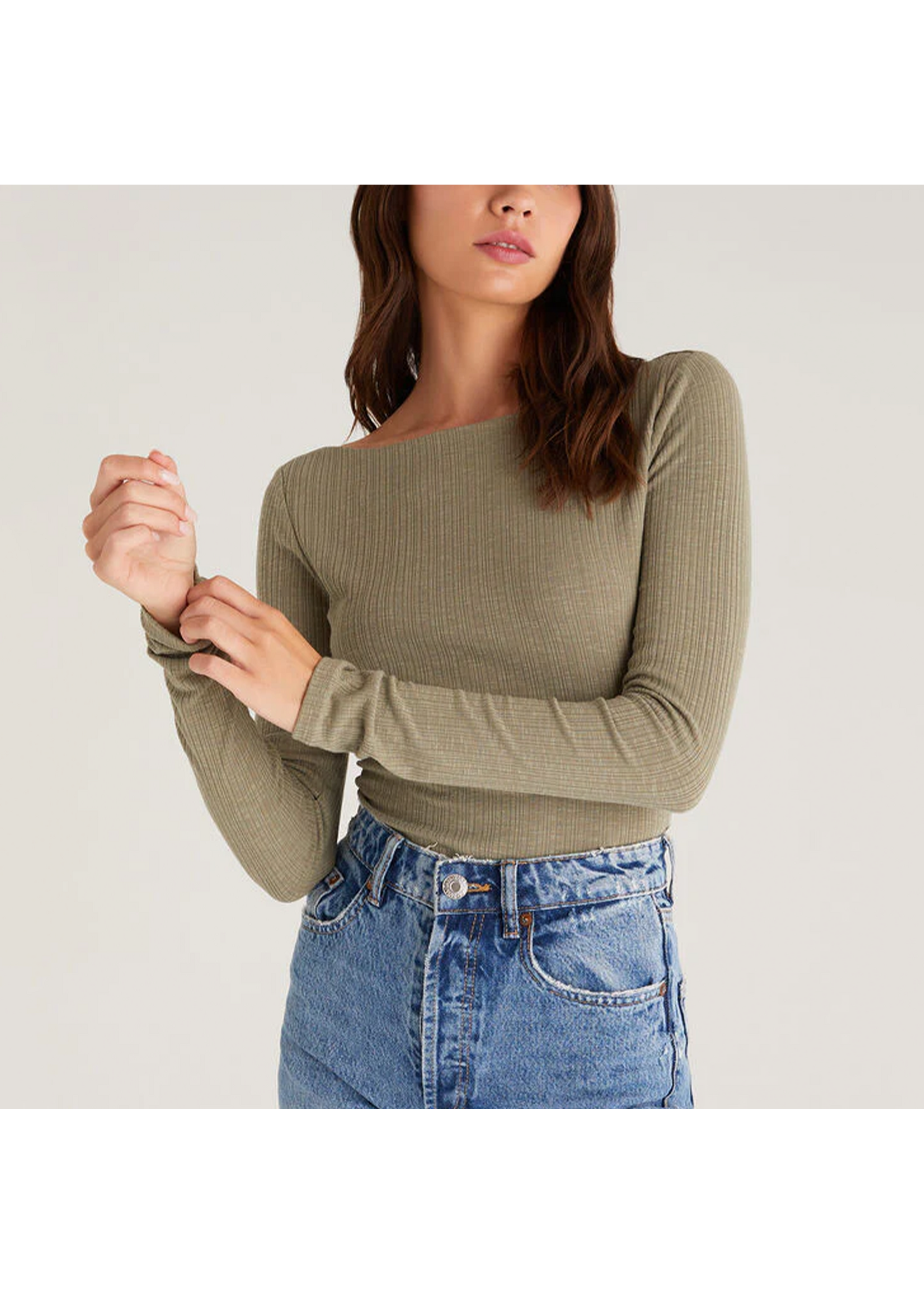 Z-Supply Z-Supply Clara Rib Top Smoke - Sage