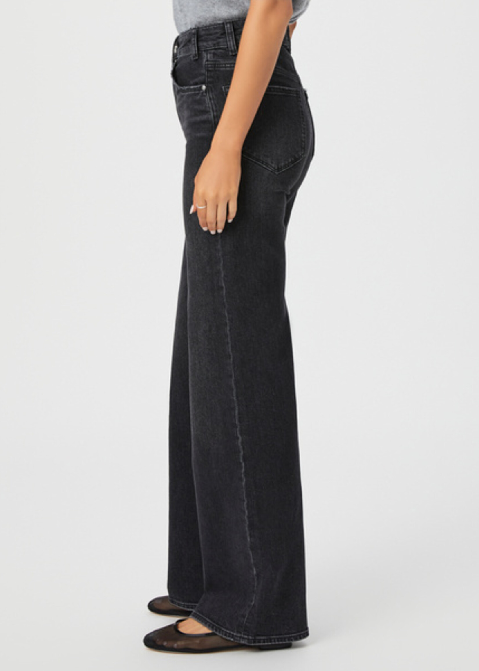 Paige Paige Sasha Wide Leg 32” - Viper Black Distressed