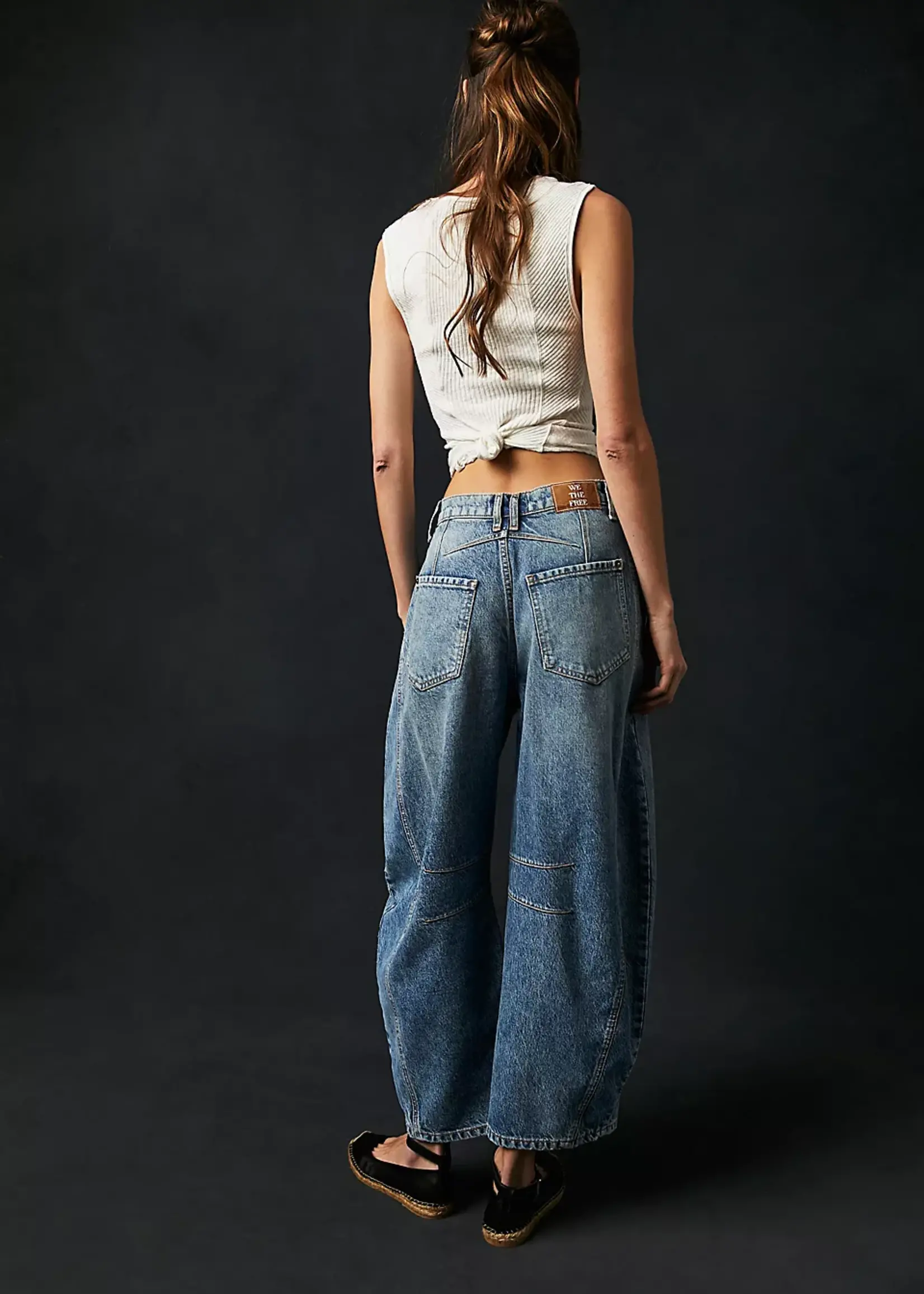 Free People Free People Good Luck Mid-Rise Barrel Jeans - Ultra Light Beam
