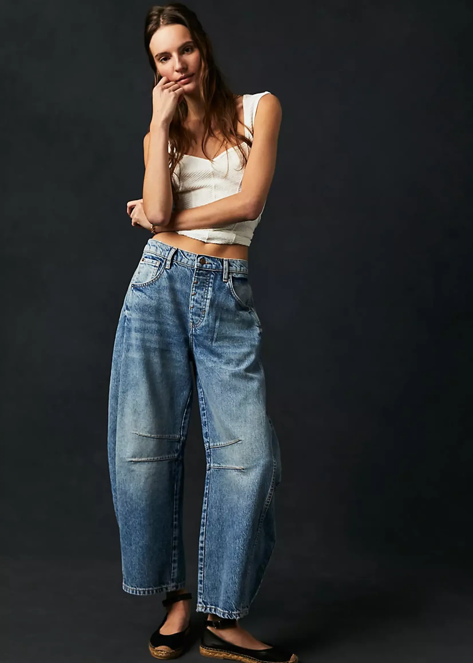 Free People Free People Jean Taille Mi-Haute Good Luck - Ultra Light Beam