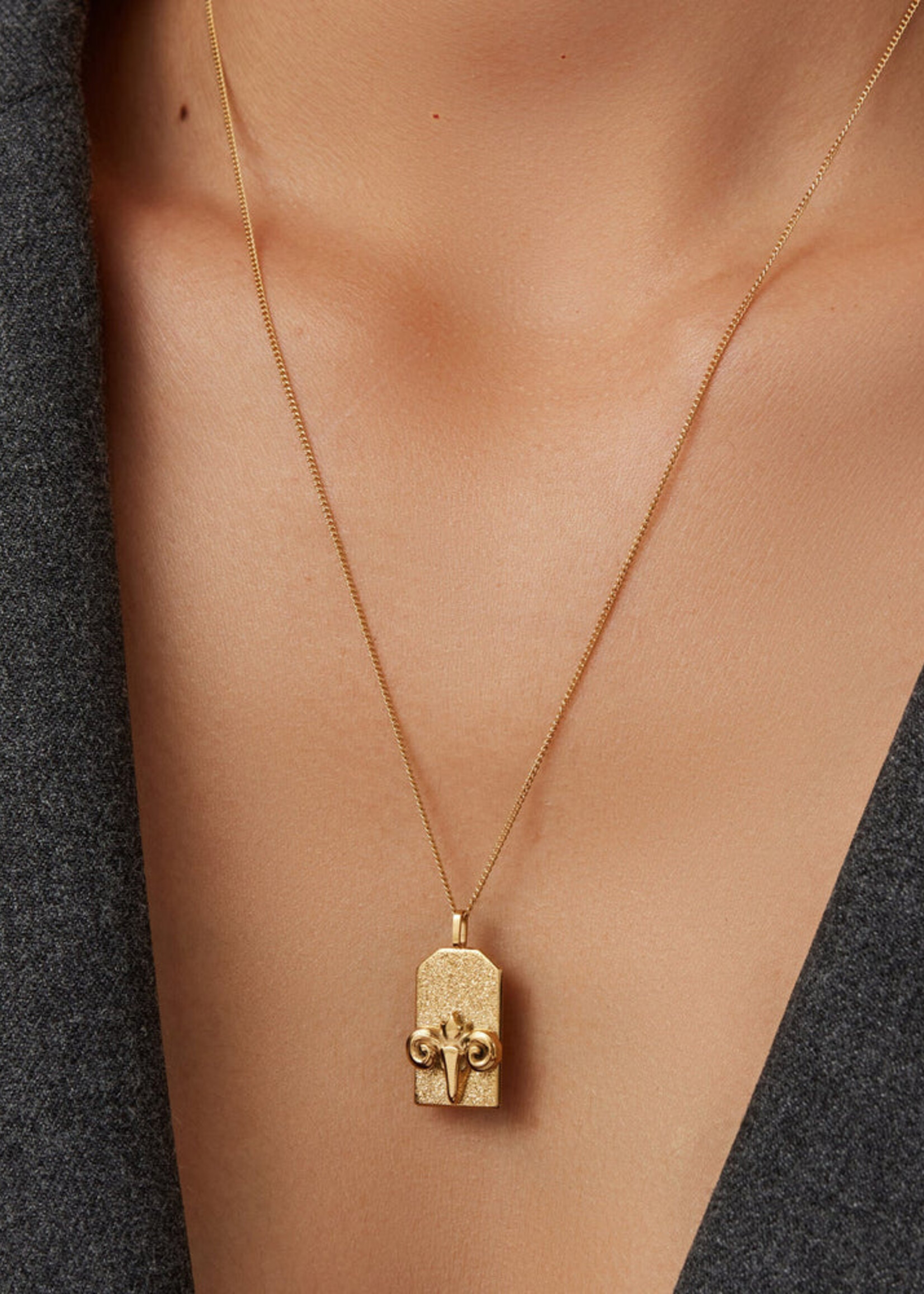 Jenny Bird Zodiac Pendant Necklace (Aries) - Gold