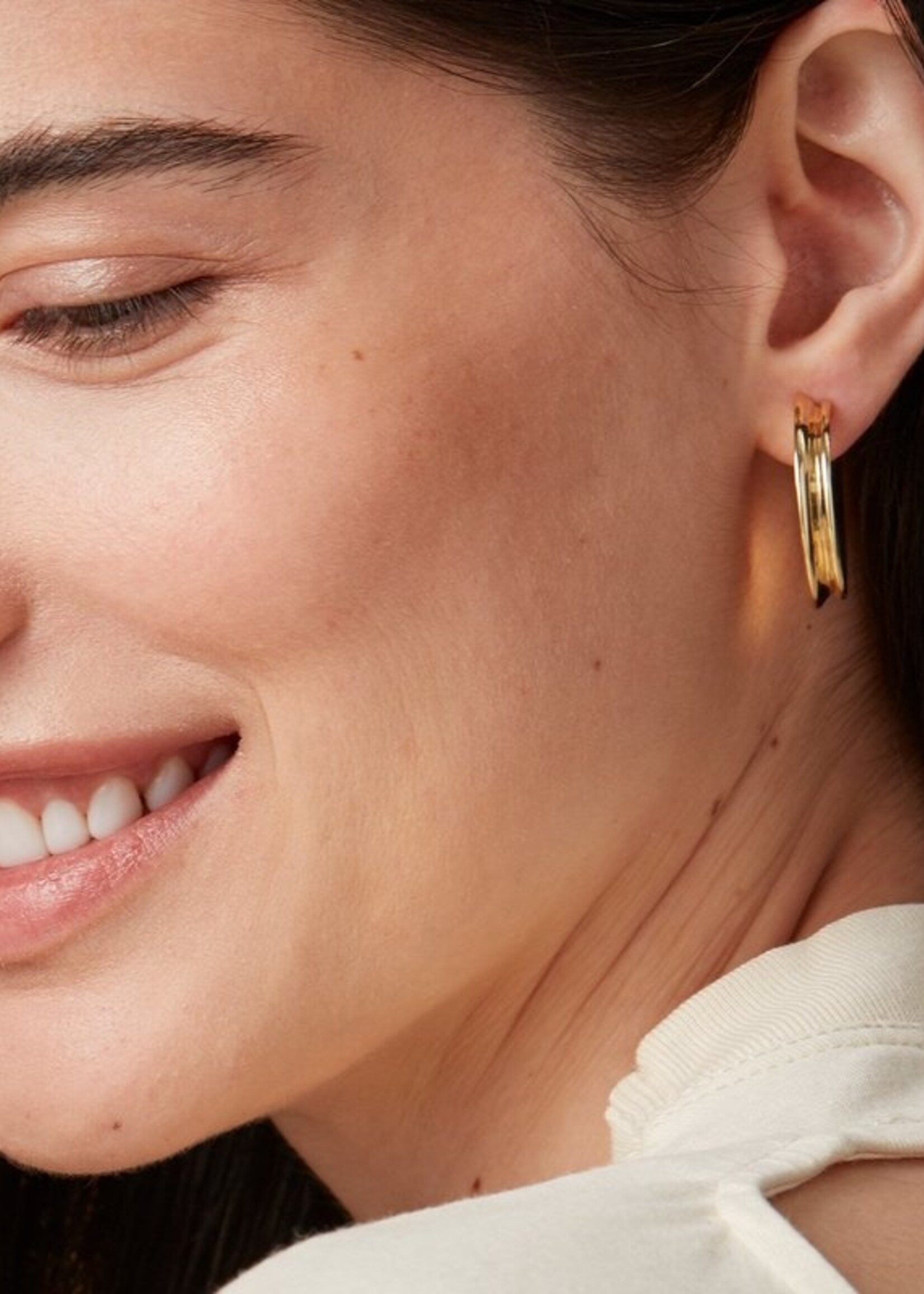 Jenny Bird Hidden Heart Hoops - Gold
