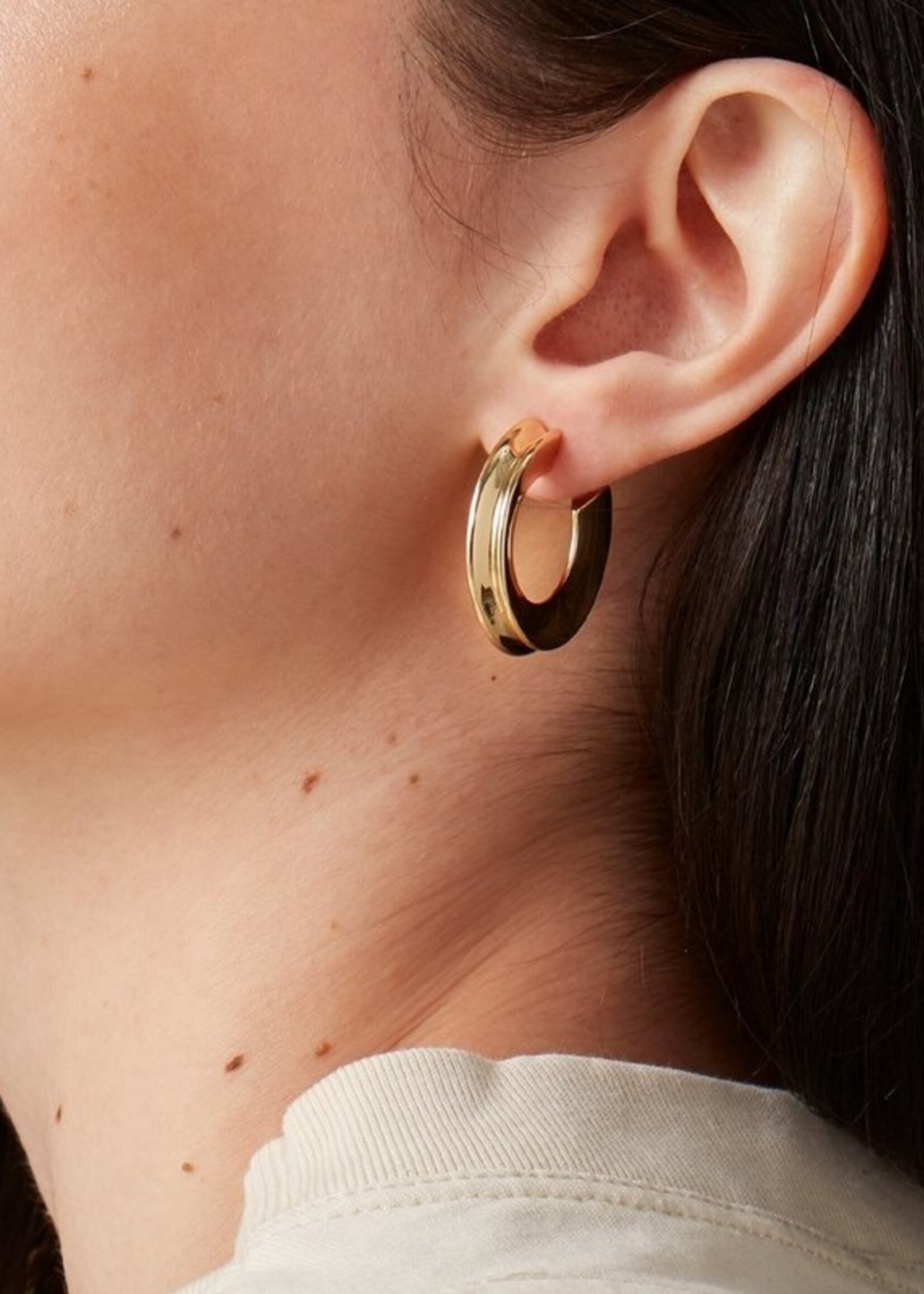 Jenny Bird Hidden Heart Hoops - Gold