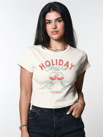 Girl Dangerous Girl Dangerous Holiday Cheers Baby Tee - Off White