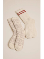 Z-Supply Z-Supply Fairisle Heart Sock 2 Pack - Crystal