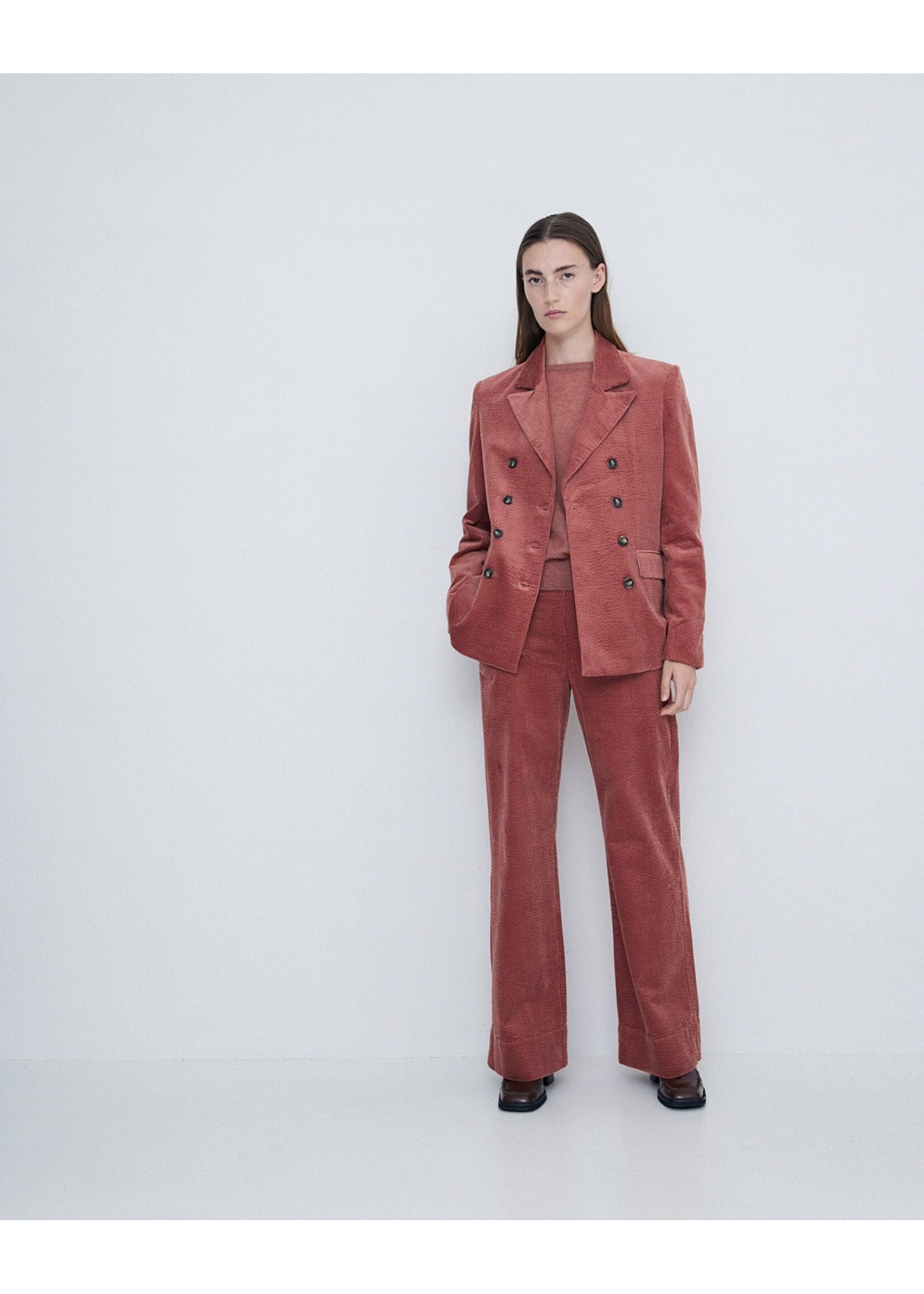 Yerse Yerse Corduroy Blazer / Coat - Terracota
