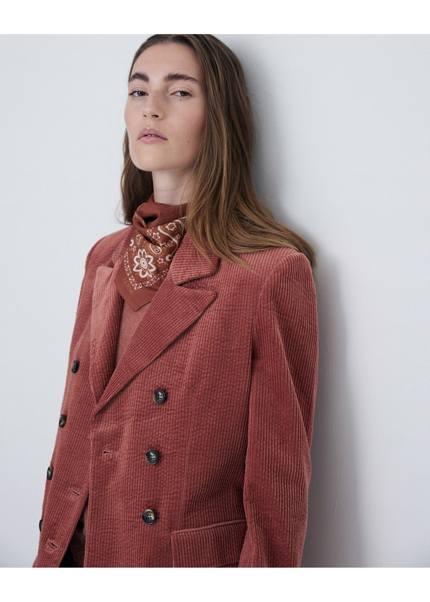 Yerse Yerse Corduroy Blazer / Coat - Terracota