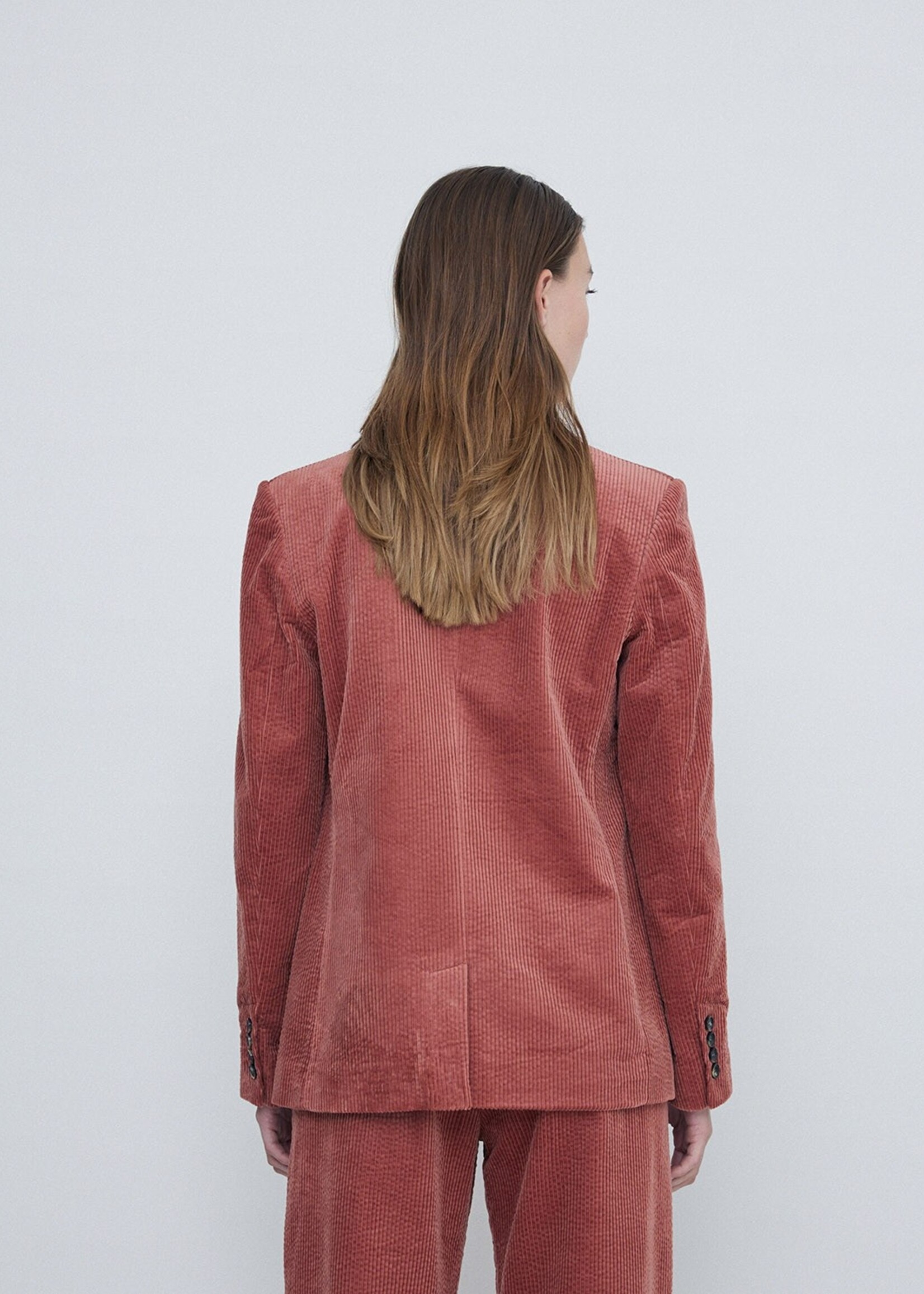 Yerse Yerse Blazer / Manteau En Velours Côtelé - Terracota