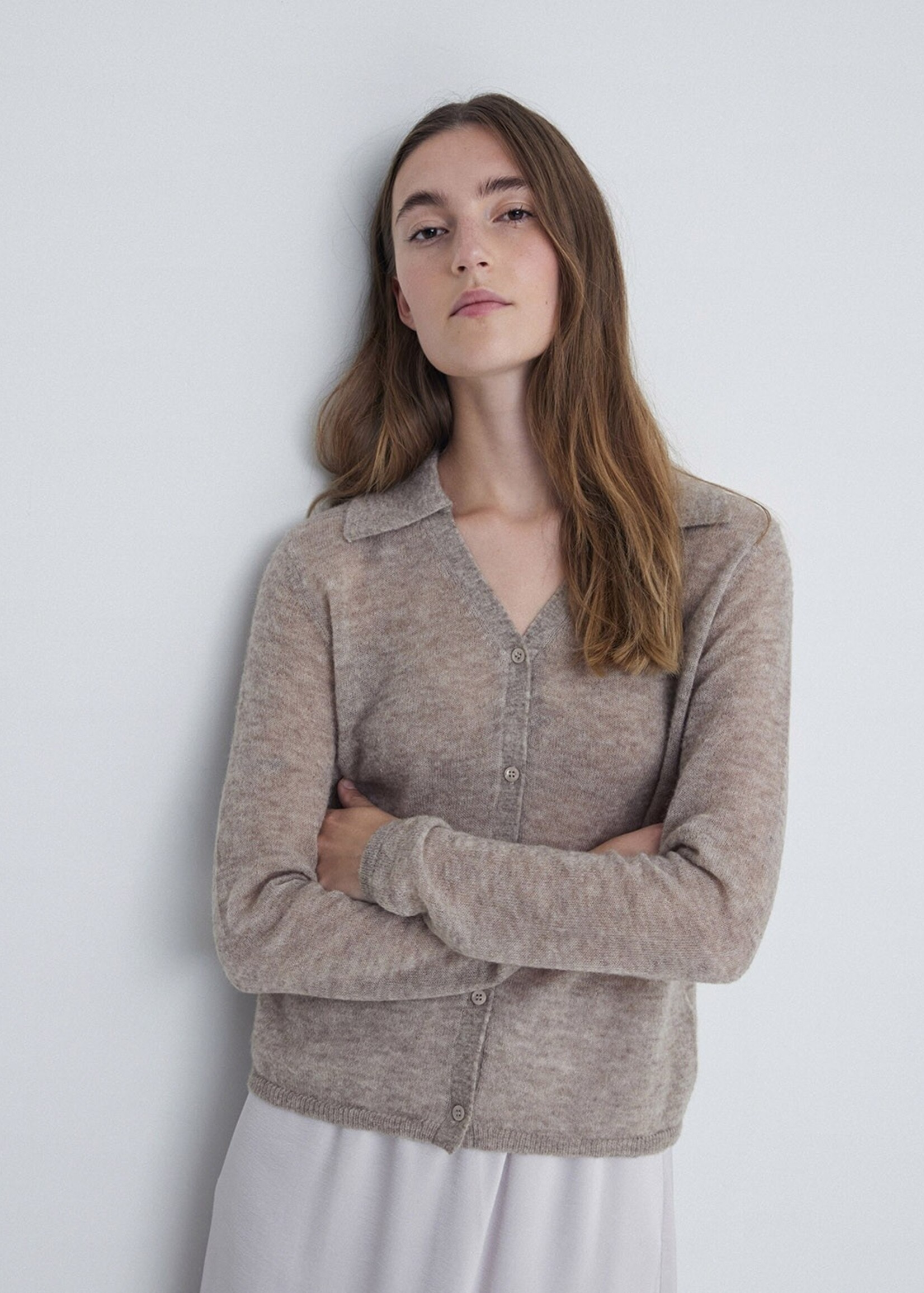 Yerse Yerse Alpaca Cardigan - Dark Beige
