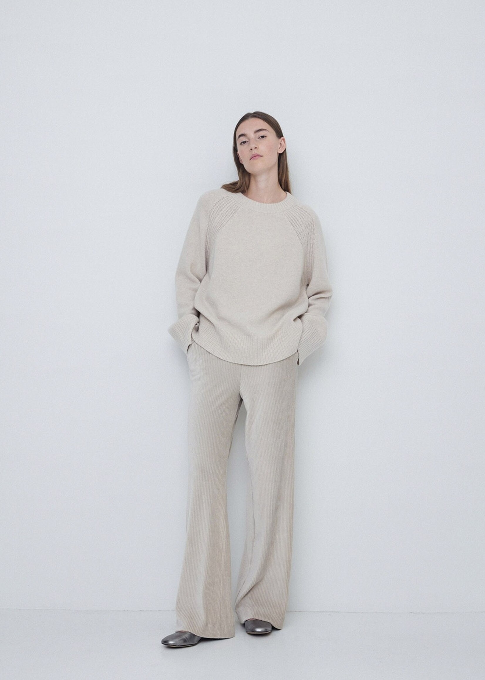 Yerse Yerse Pantalon Large En Velours Côtelé - Beige