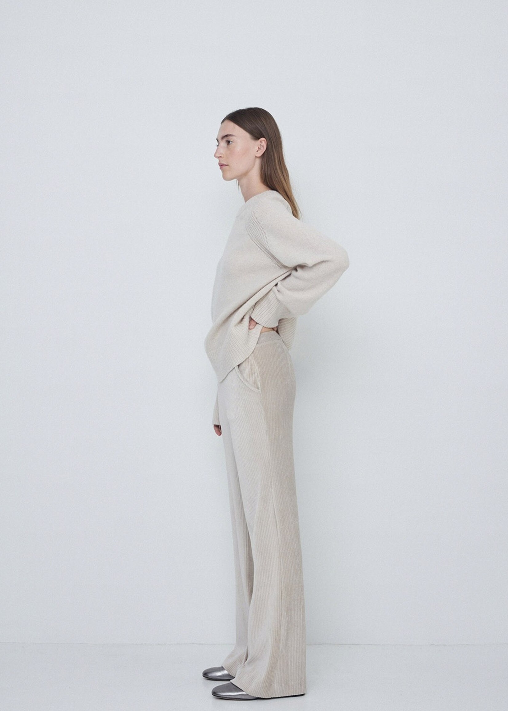 Yerse Yerse Wide-leg Corduroy Trousers - Beige
