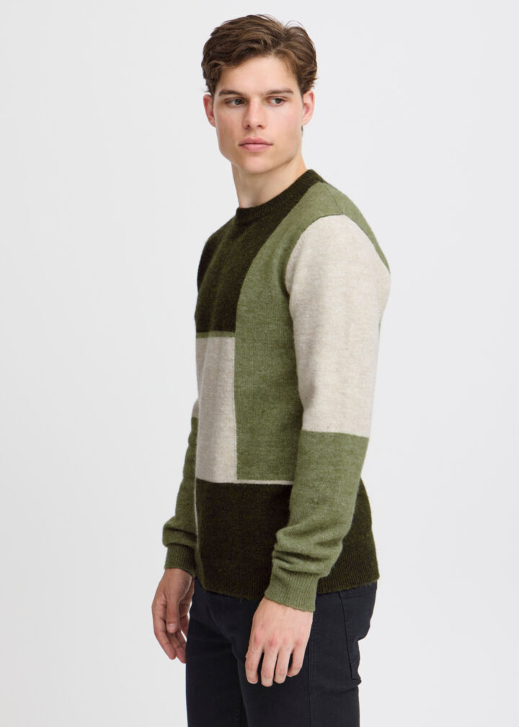 Blend Blend Color Blocks Sweater - Forest Night