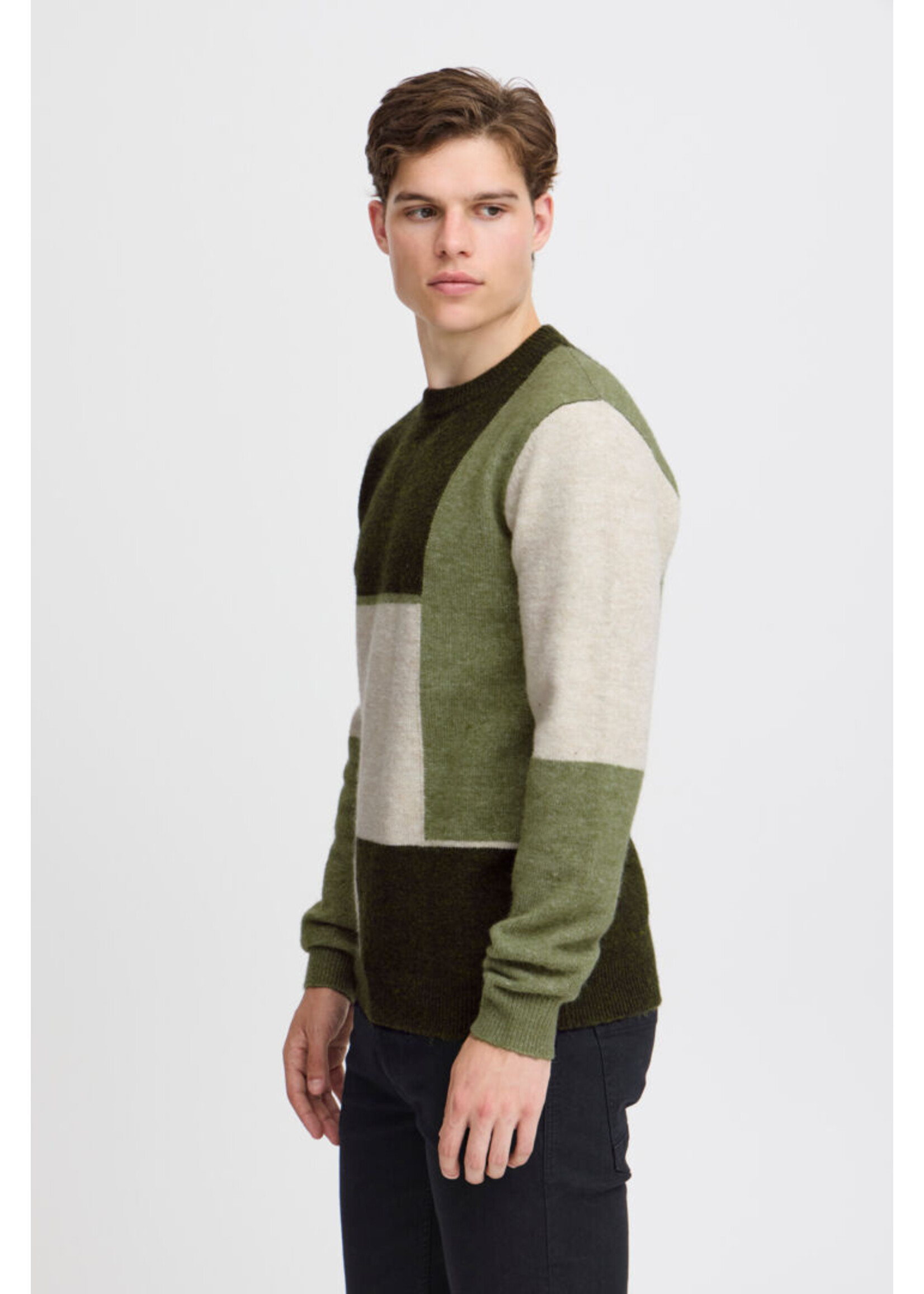 Blend Blend Color Blocks Sweater - Forest Night