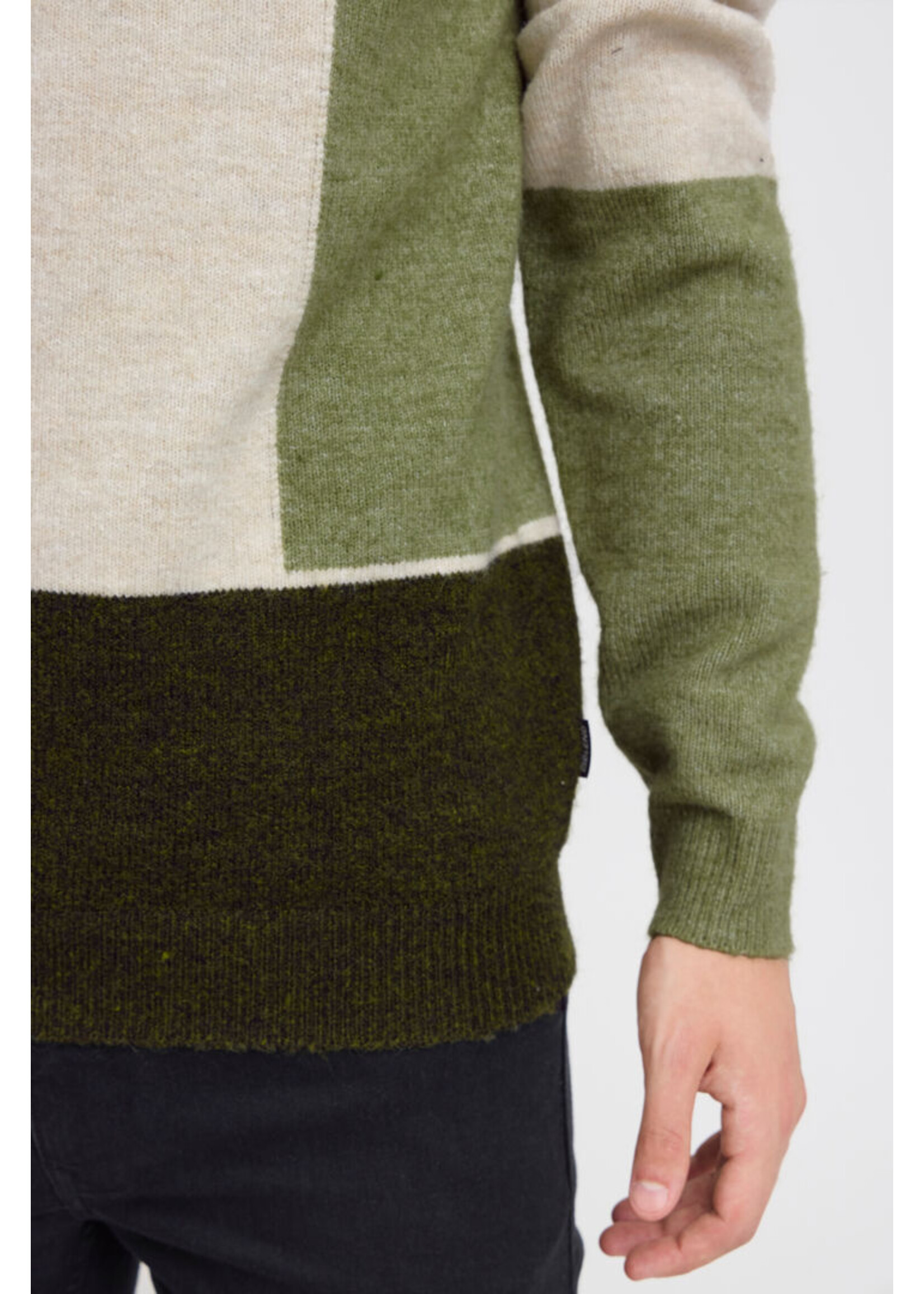 Blend Blend Color Blocks Sweater - Forest Night
