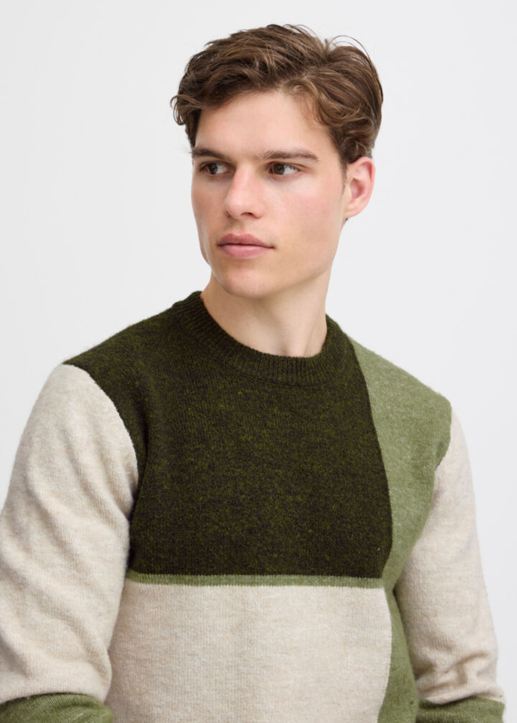 Blend Blend Color Blocks Sweater - Forest Night