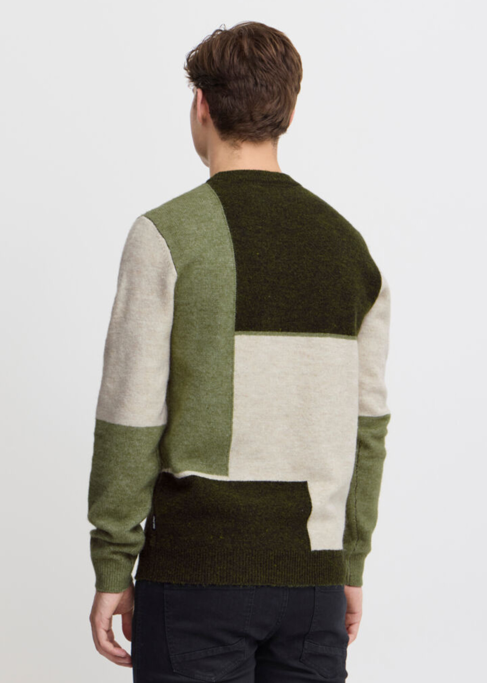 Blend Blend Color Blocks Sweater - Forest Night