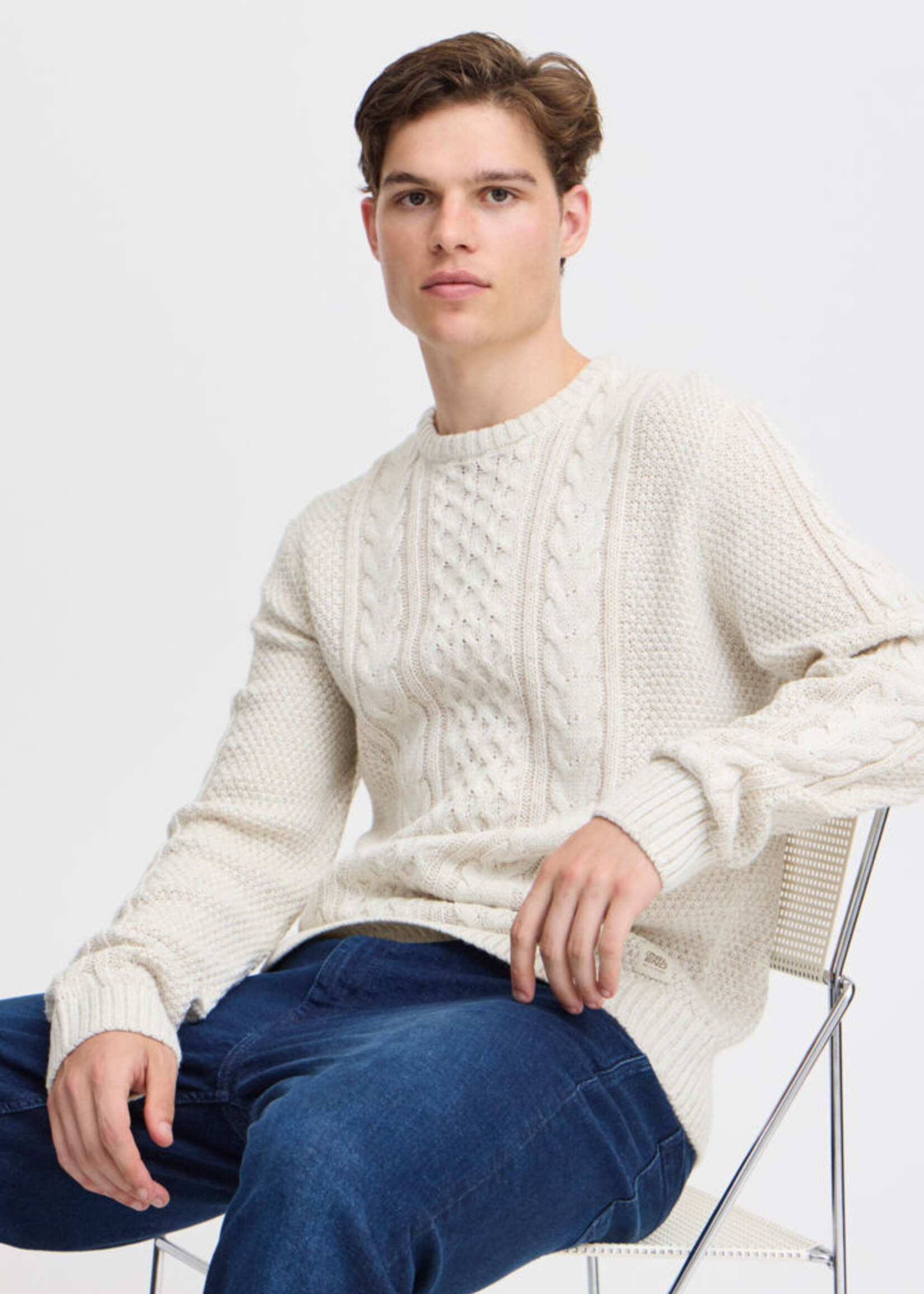 Blend Blend Pull En Maille Torsadée – Vanilla Ice
