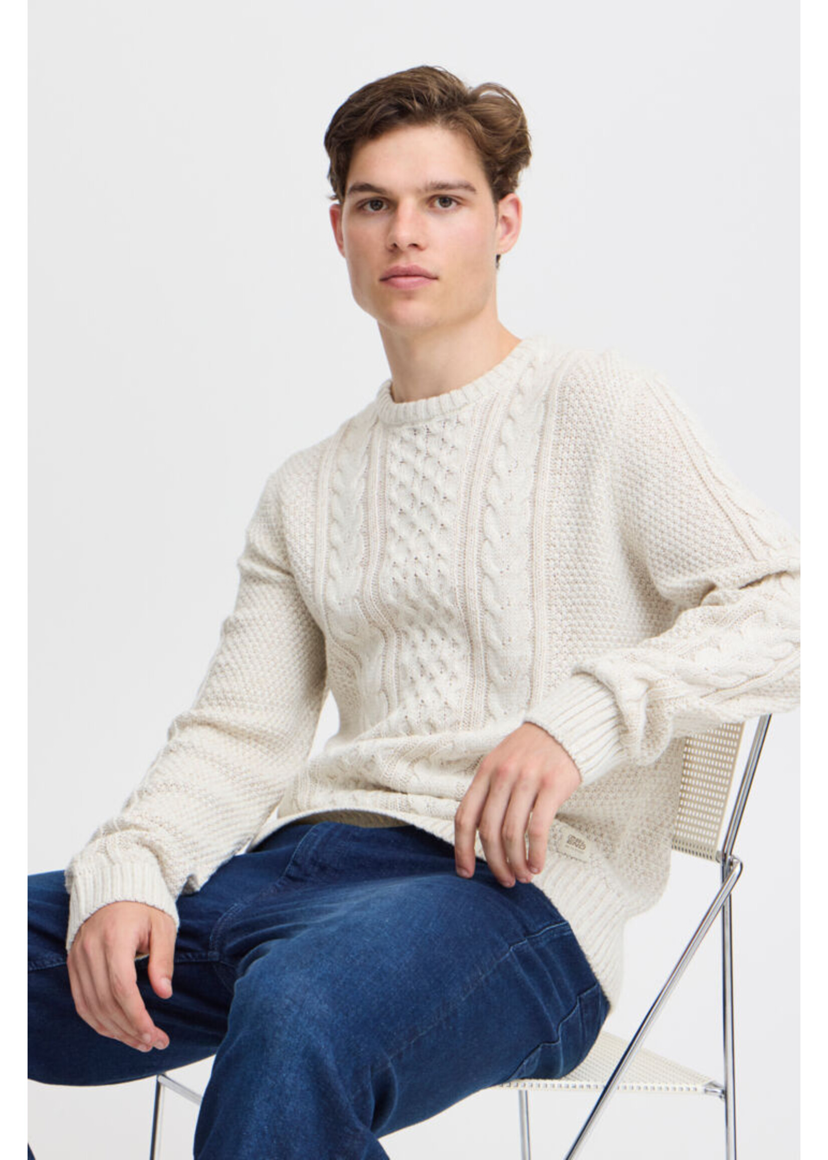 Blend Blend Pull En Maille Torsadée – Vanilla Ice