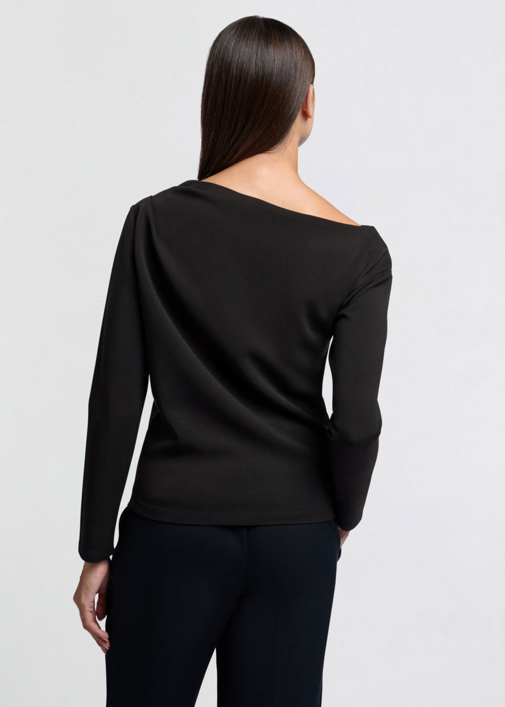 Yaya Women YAYA Off-Shoulder Top With Long Sleeves - Black
