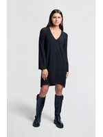 Yaya Women YAYA Jersey V-Neck Dress With Flared Skirt  - Noir