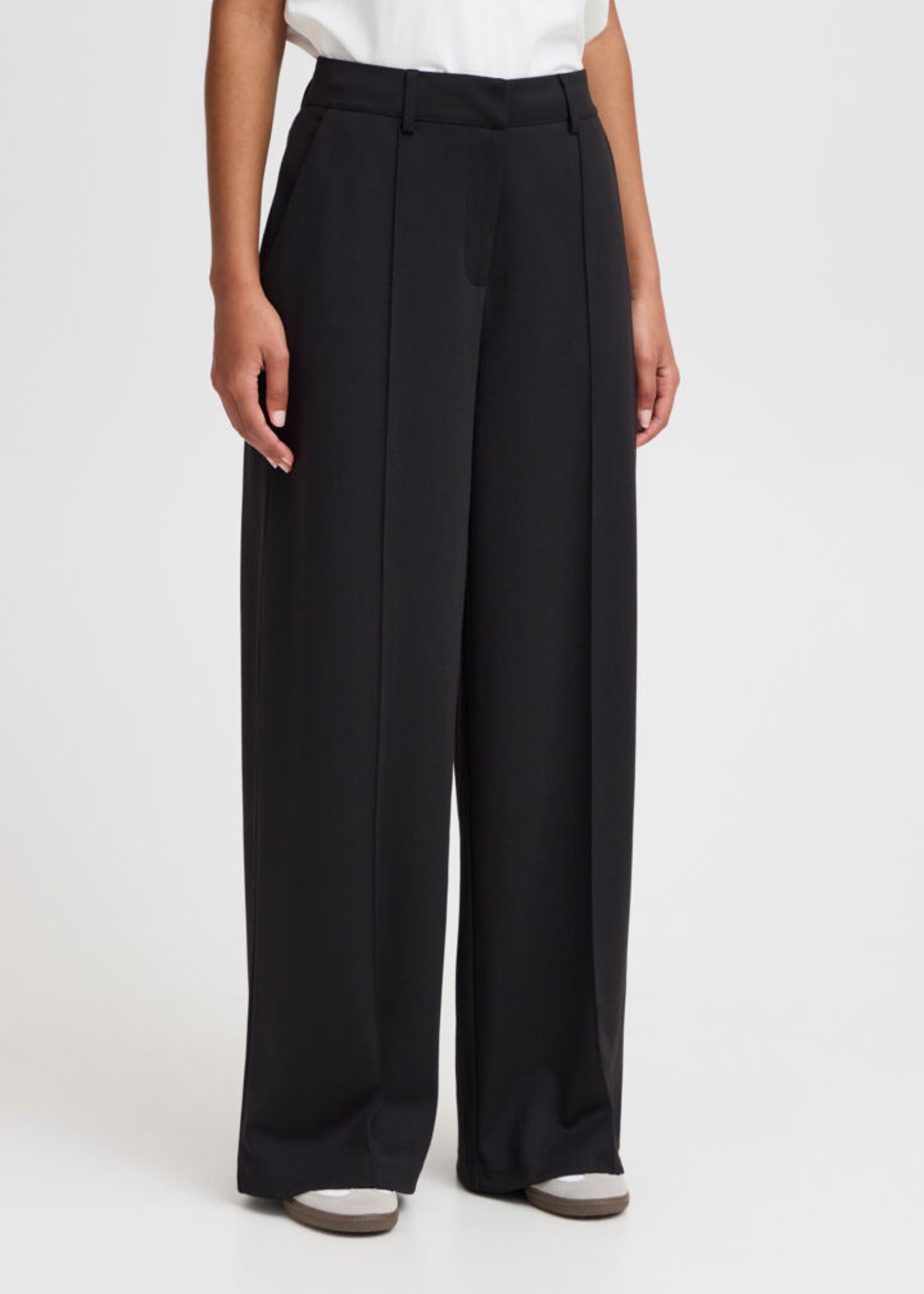 ICHI ICHI IHKATE Wide Trousers - Black