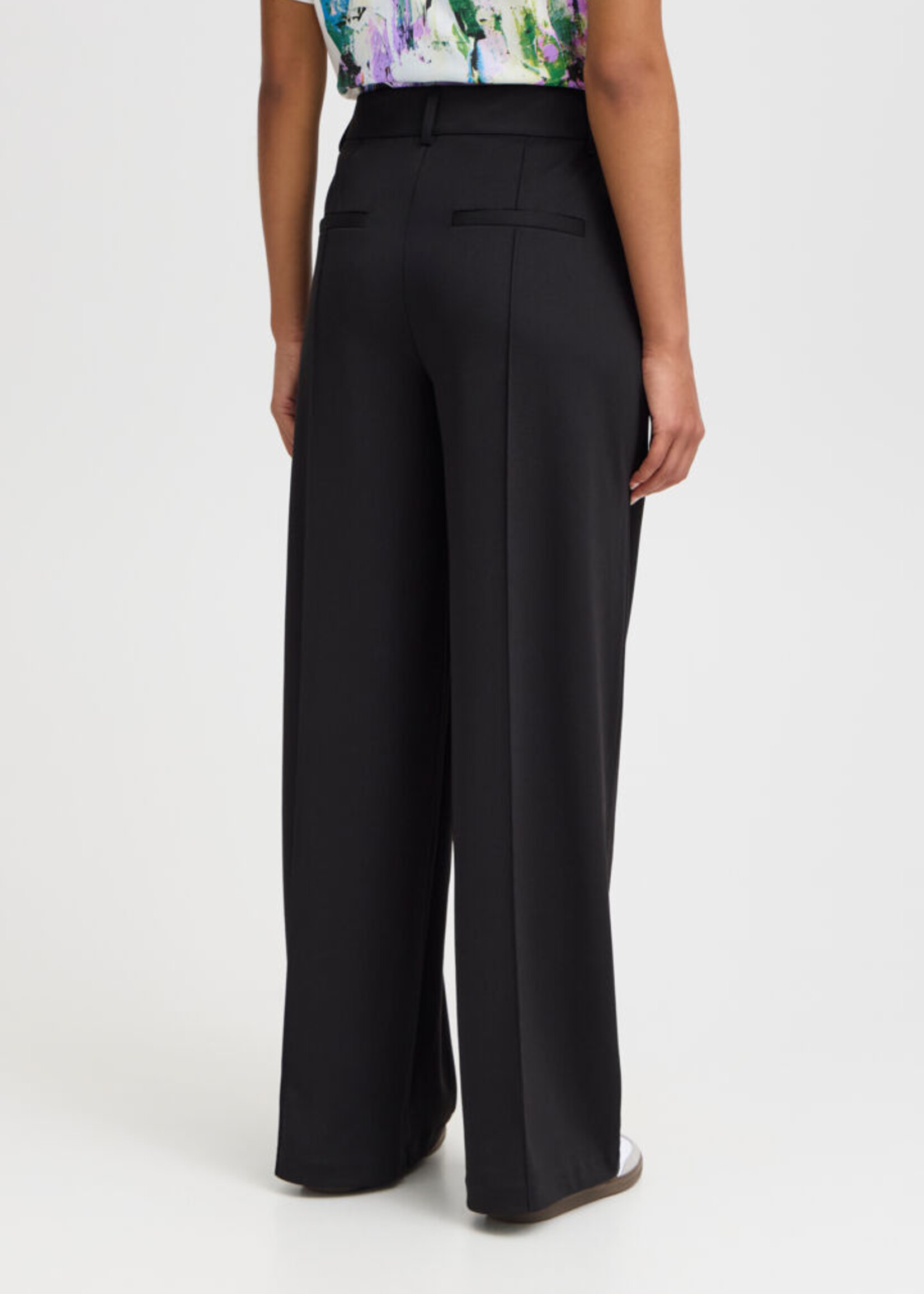 ICHI ICHI IHKATE Wide Trousers - Black