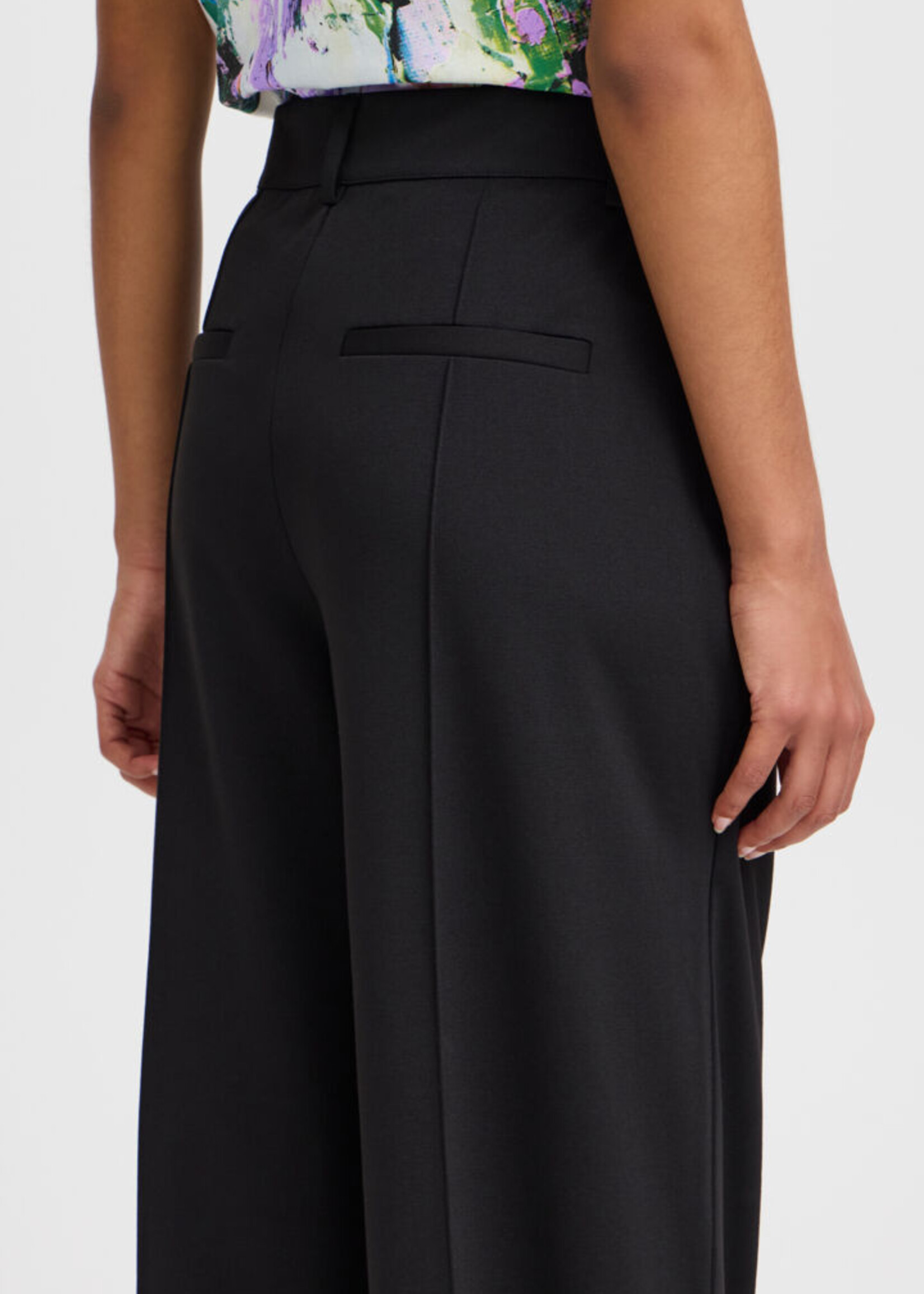 ICHI ICHI IHKATE Wide Trousers - Black