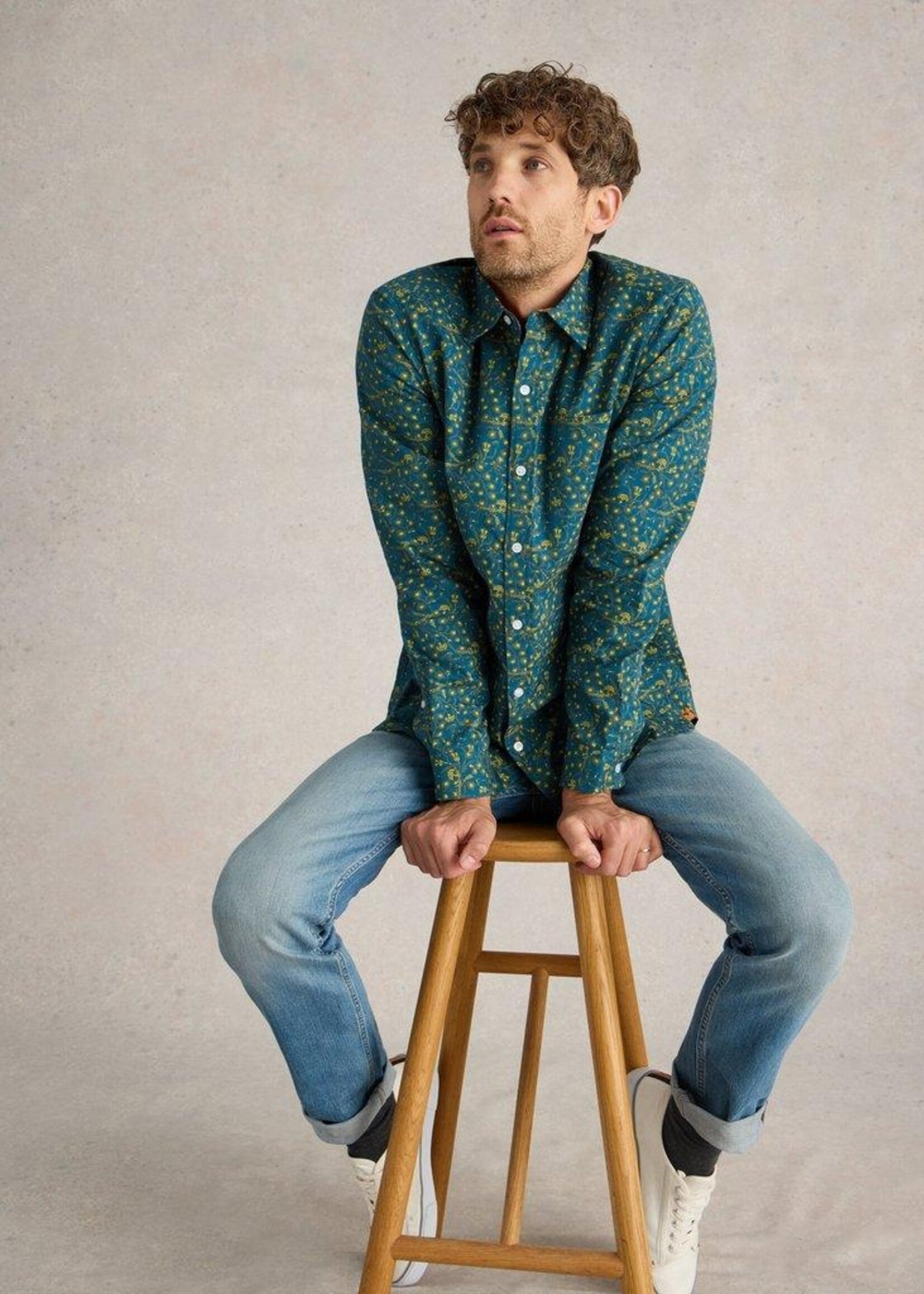White Stuff White Stuff Climbing Thorns Printed Shirt - Blue Print
