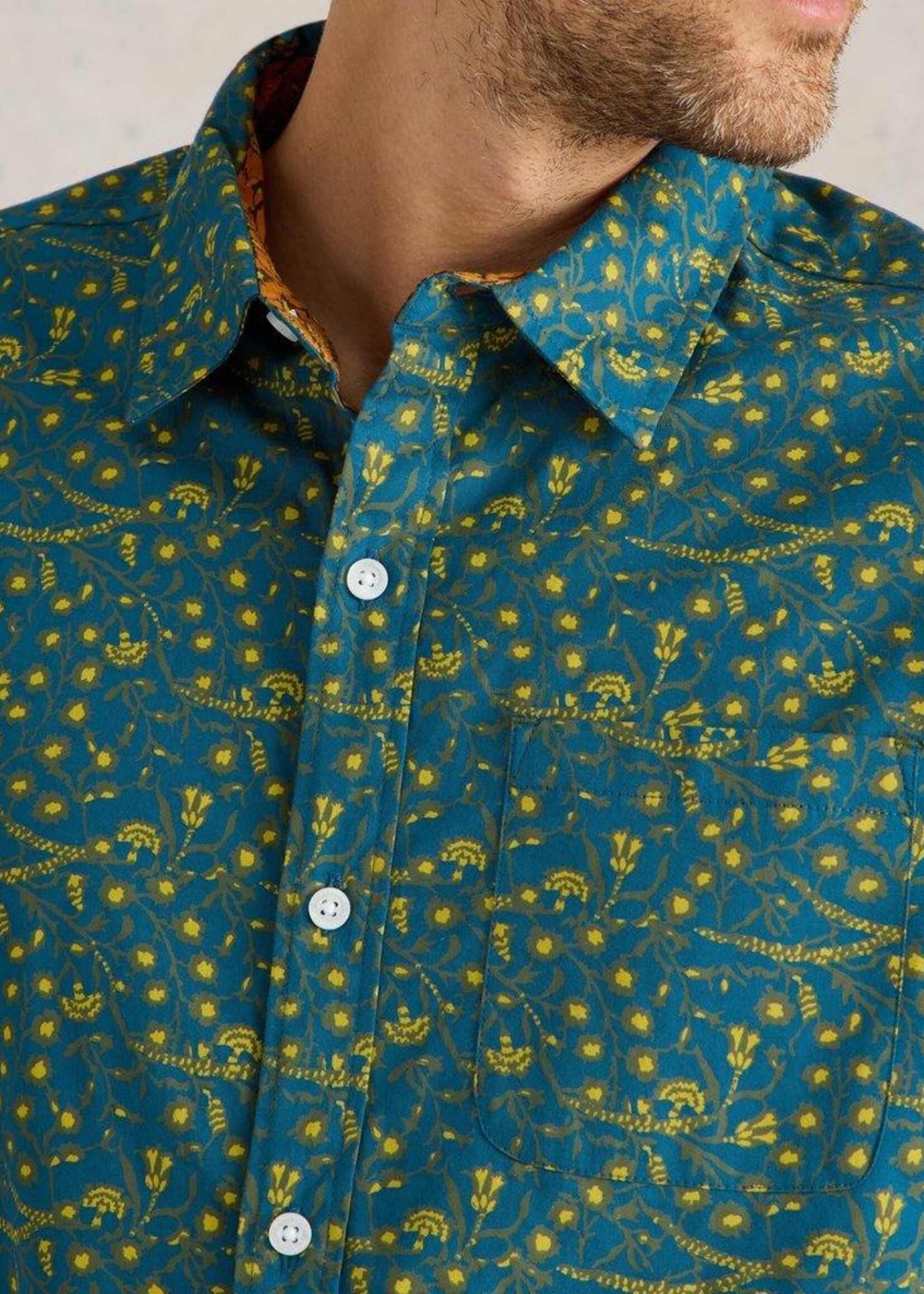 White Stuff White Stuff Climbing Thorns Printed Shirt - Blue Print