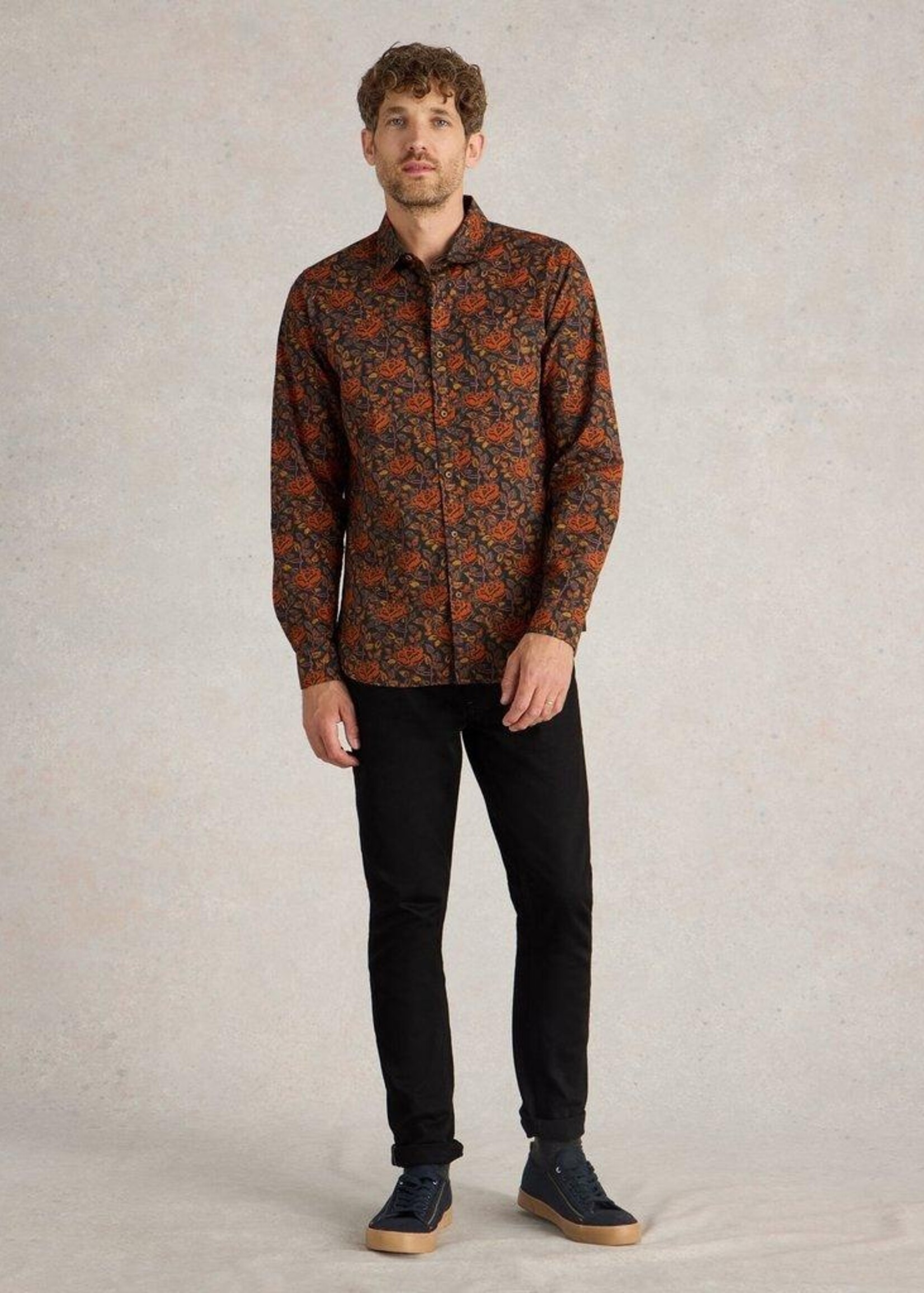 White Stuff White Stuff Block Floral Printed Shirt  - Brown Multi
