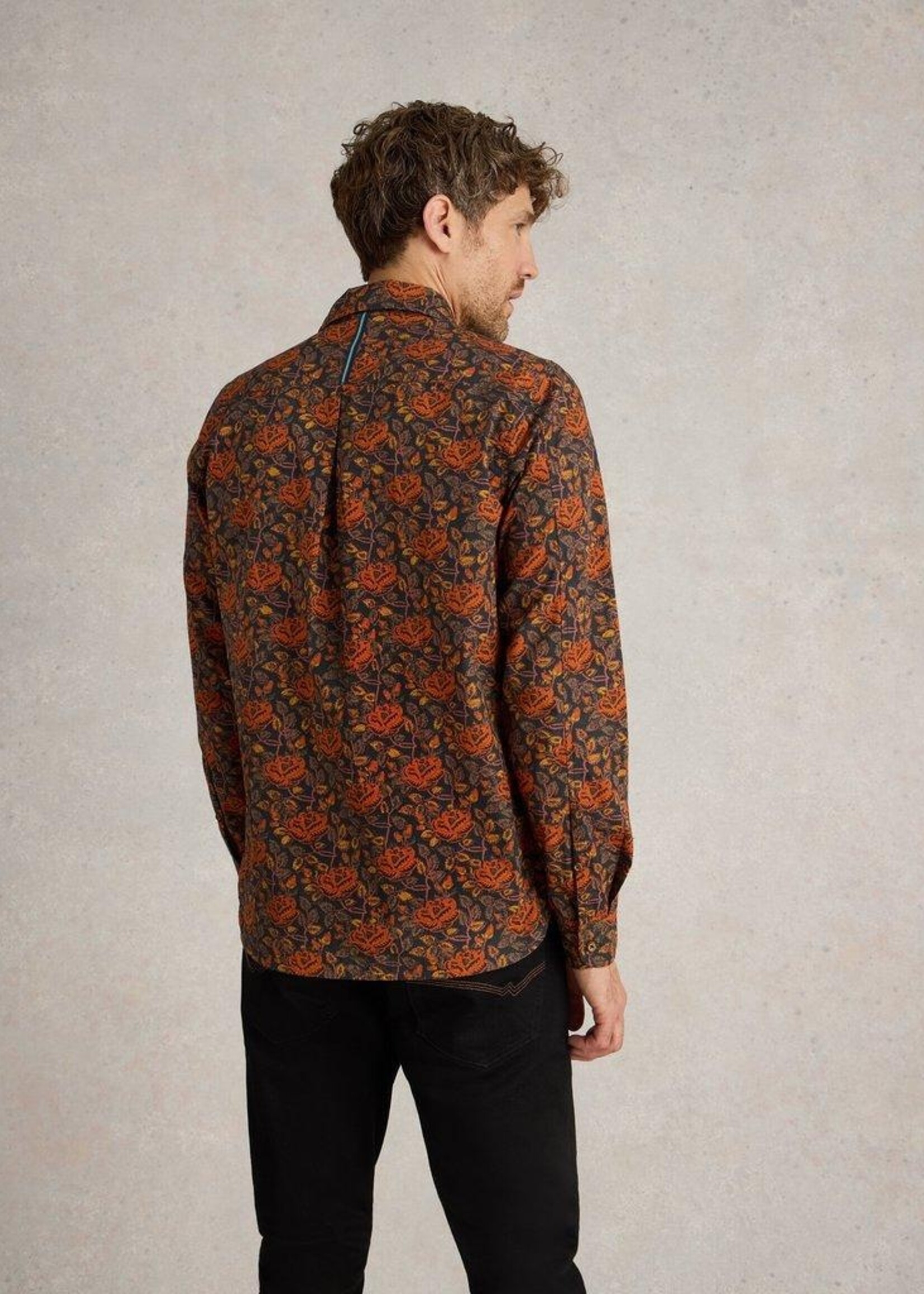 White Stuff White Stuff Block Floral Printed Shirt  - Brown Multi