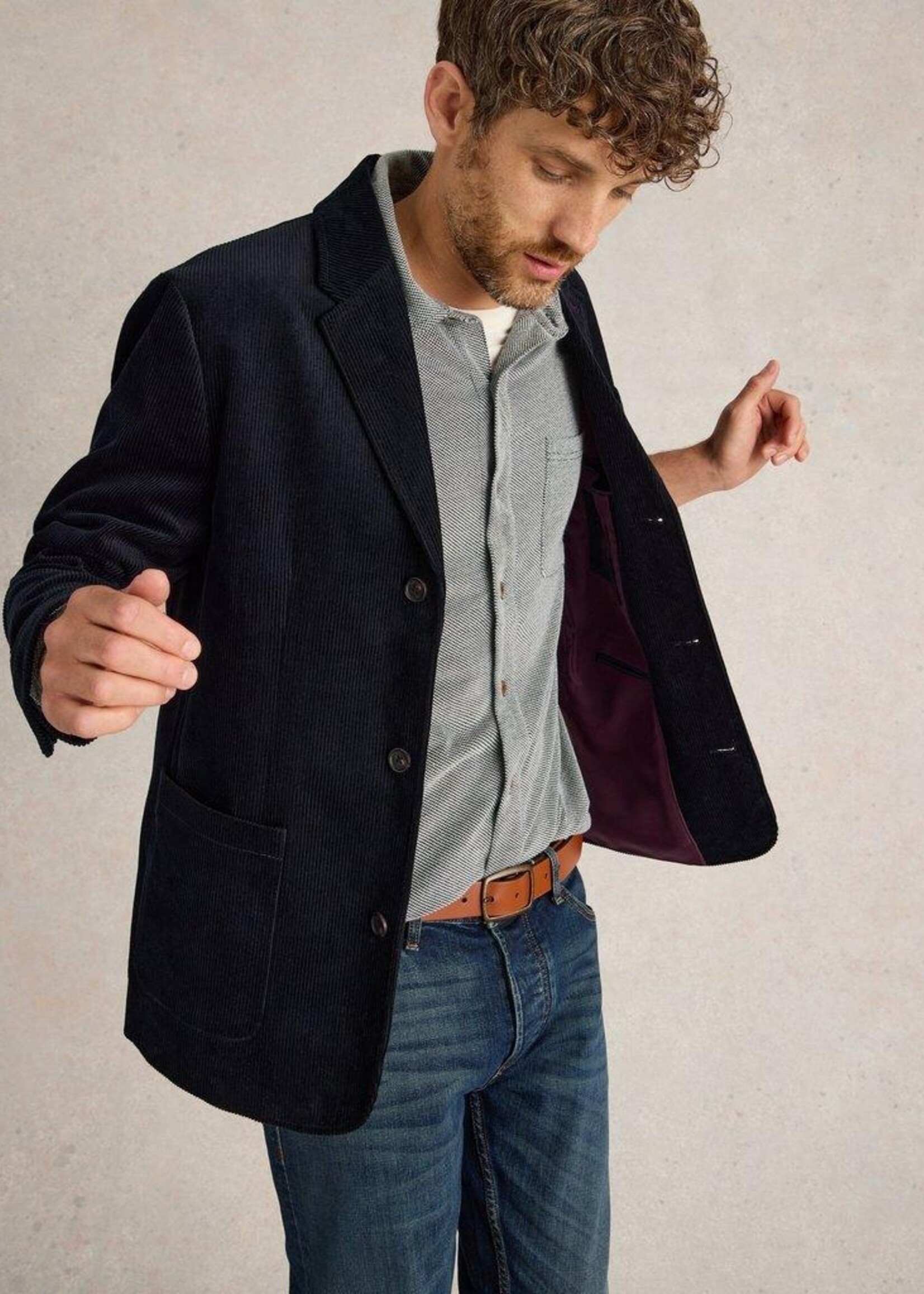 White Stuff White Stuff Kirkby Cord Blazer - Dark Navy