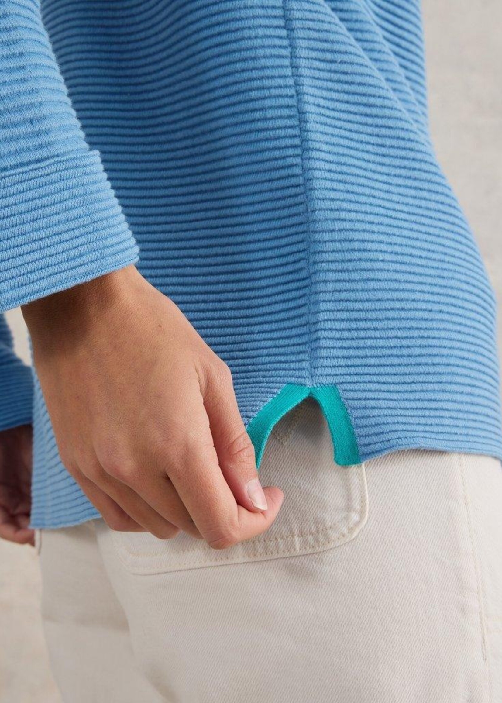 White Stuff White Stuff Pull Ras Du Cou Jana - Bleu Moyen