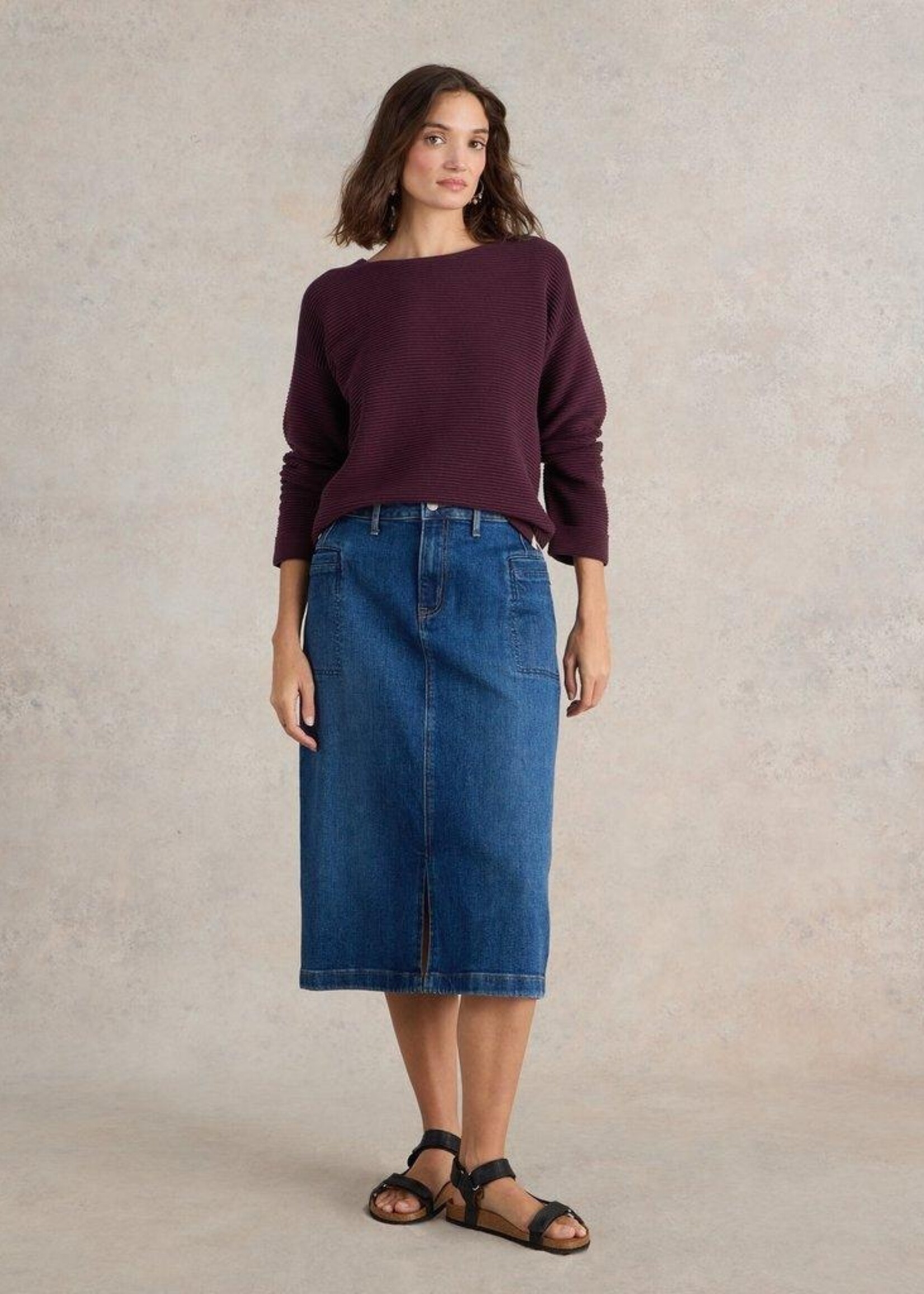 White Stuff White Stuff Jana Crew Neck Jumper - Mid Plum