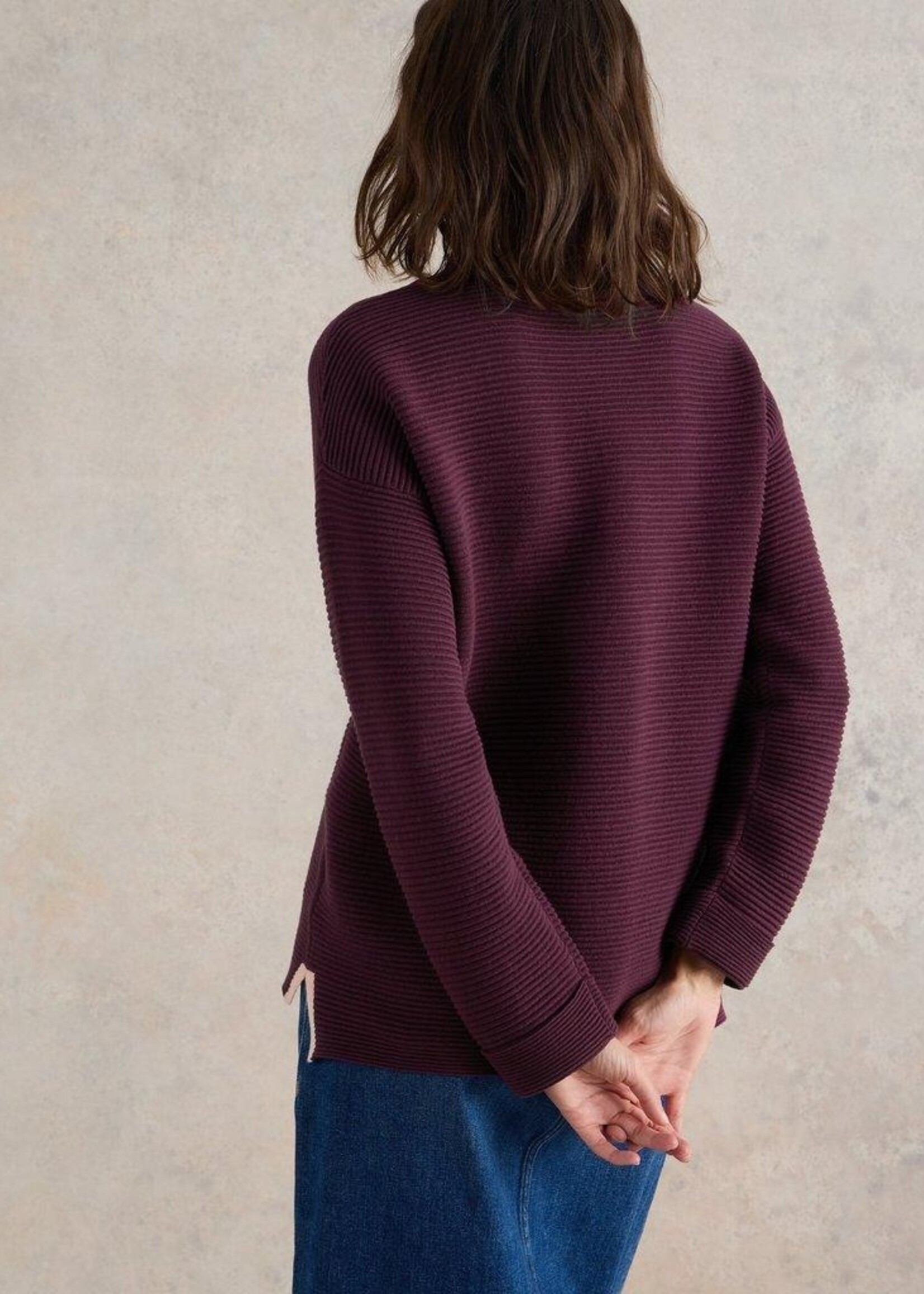 White Stuff White Stuff Jana Crew Neck Jumper - Mid Plum