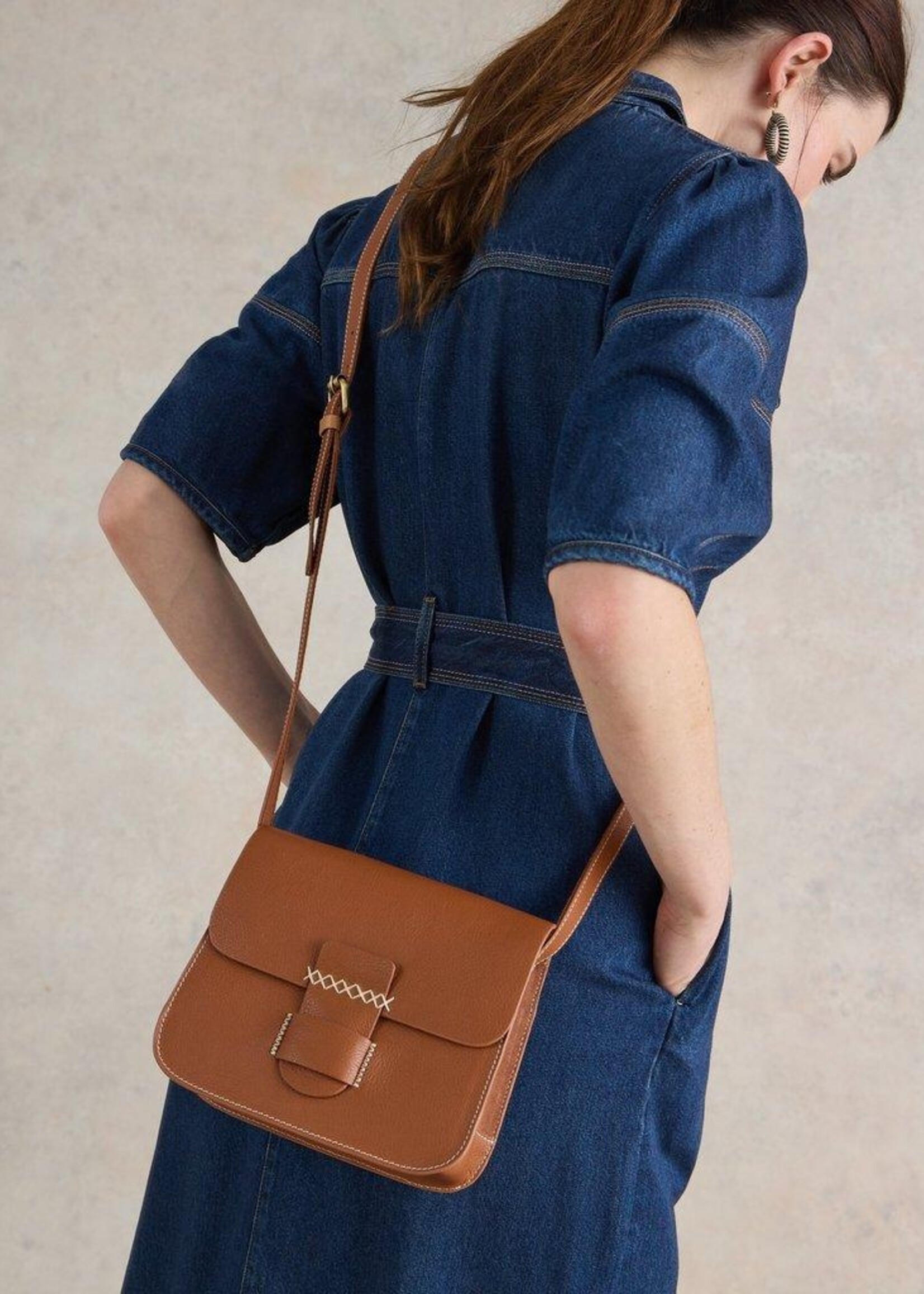 White Stuff White Stuff Evie Leather Satchel - Mid Tan